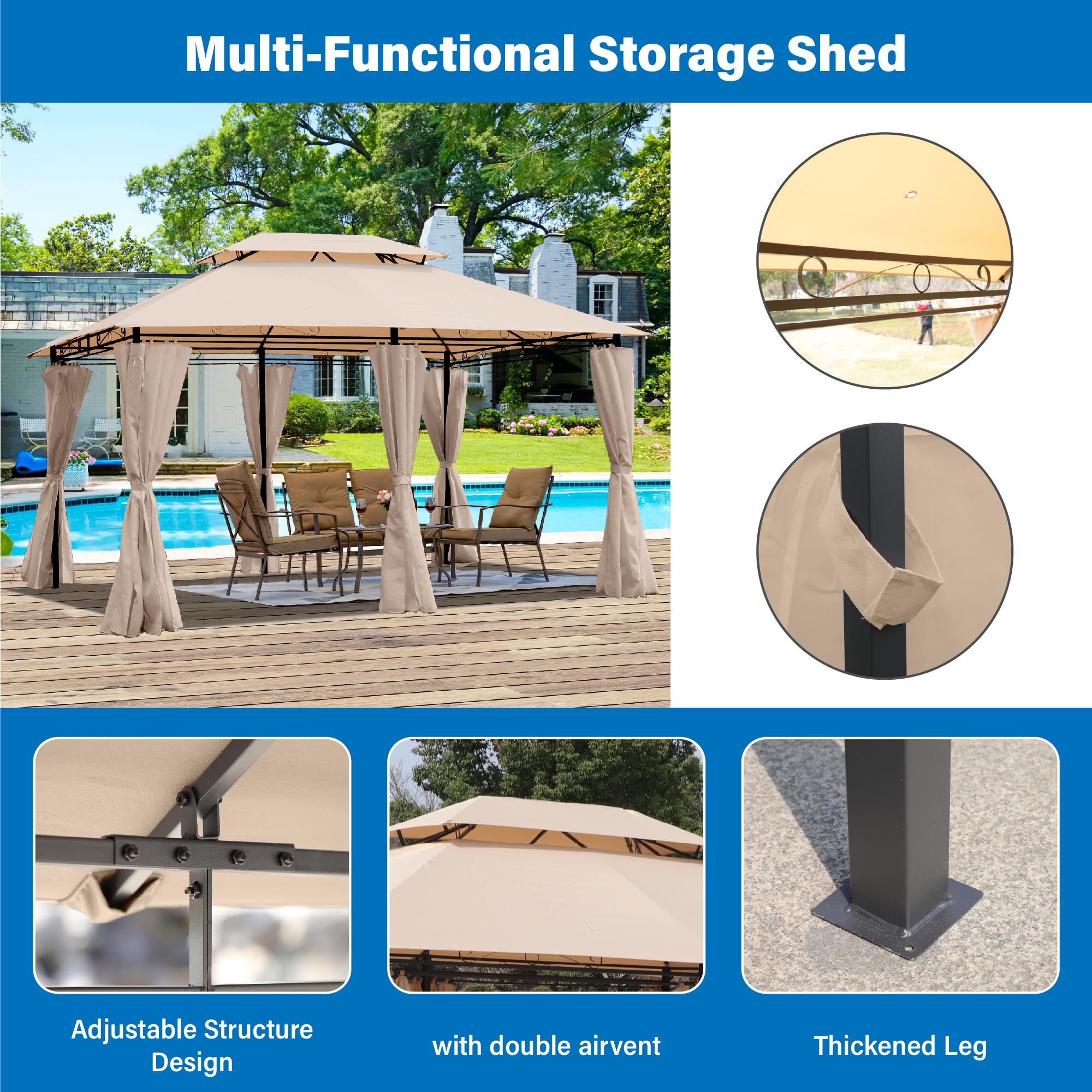 CASAINC CA015G-A Wood-Resin-Gazebos - View #5