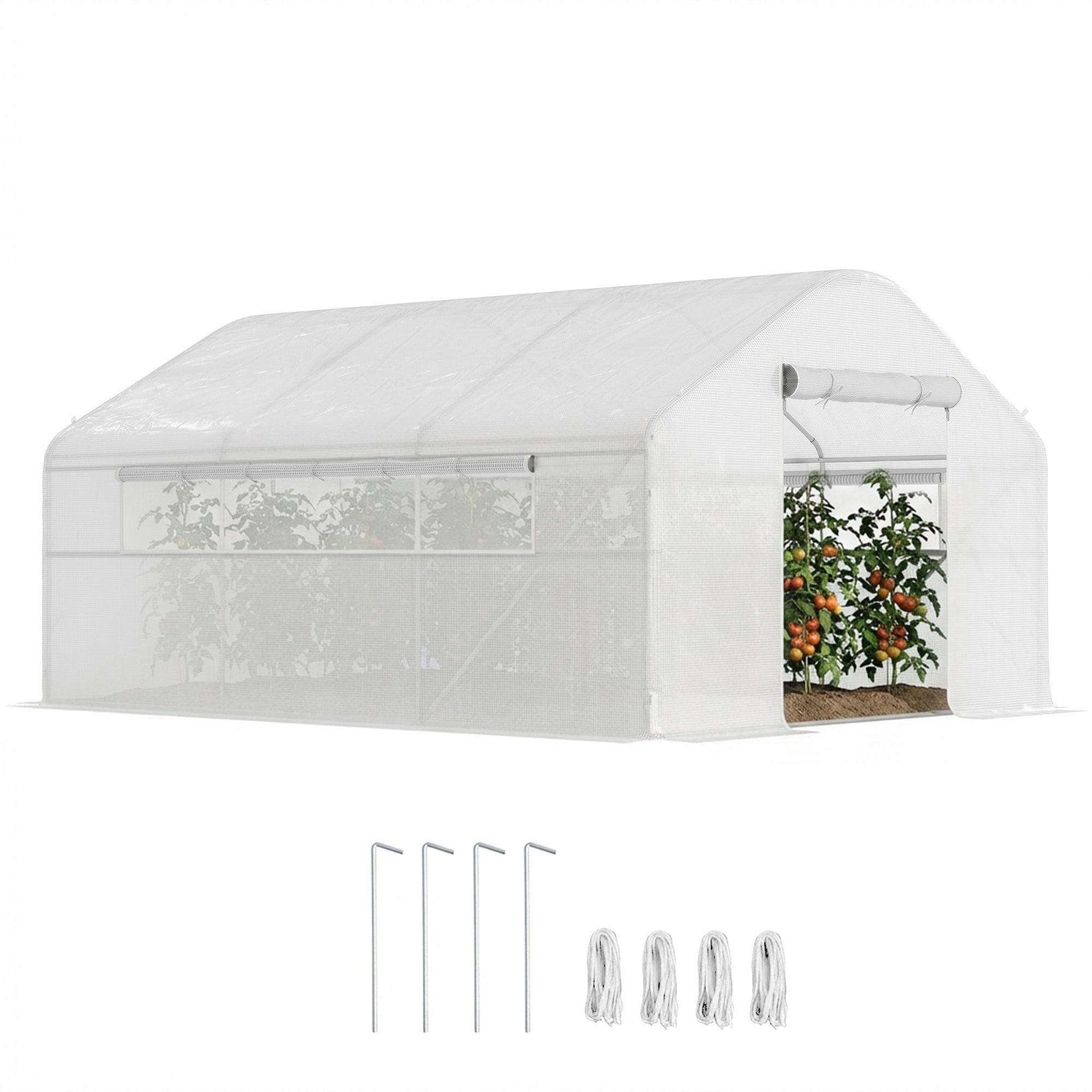 Tinyhomie - 13ft x 10ft x 6ft Tunnel Greenhouse Hoop House with Upgraded Galvanized Steel Frame a...