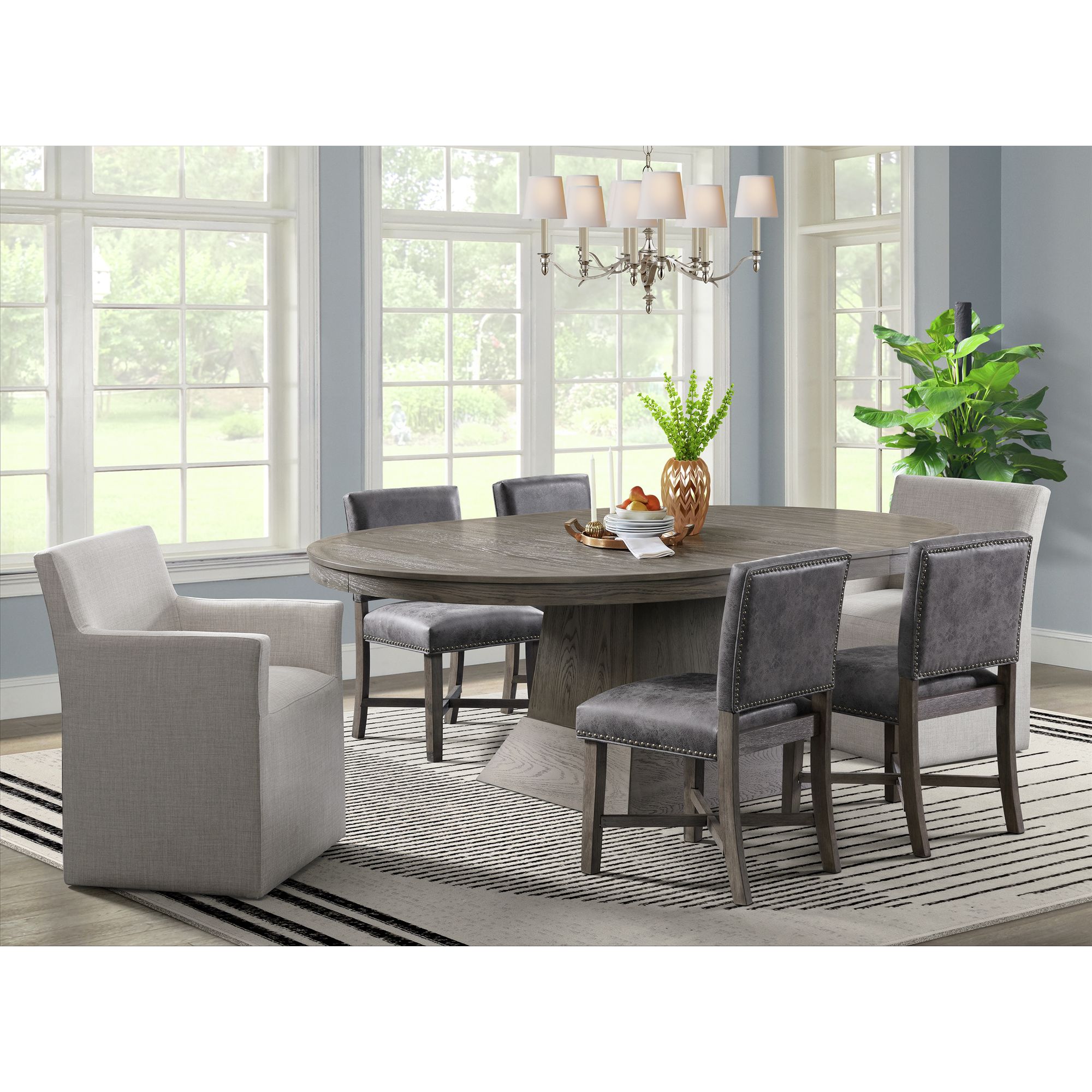 Picket House Furnishings Polyester Upholstered Dining Arm Chair (Composite Frame)