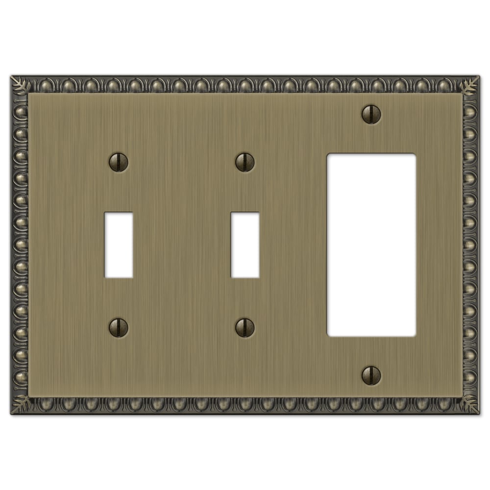 Amerelle 90TTRBB 3 -Gang Specialty Size Brushed Brass Metal Indoor Toggle/Decorator Wall Plate