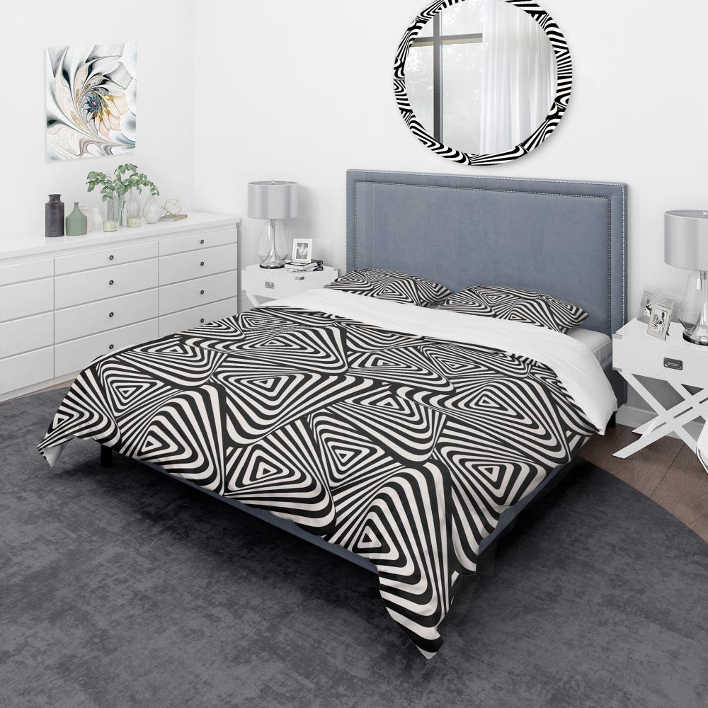 Designart BED19262-K 3 -Piece Black King Duvet cover Set
