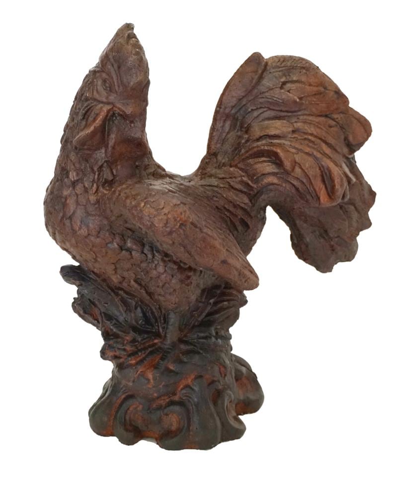  19-355813ARBLK 14-Inches H x 8-Inches W Red Rooster Garden Statue