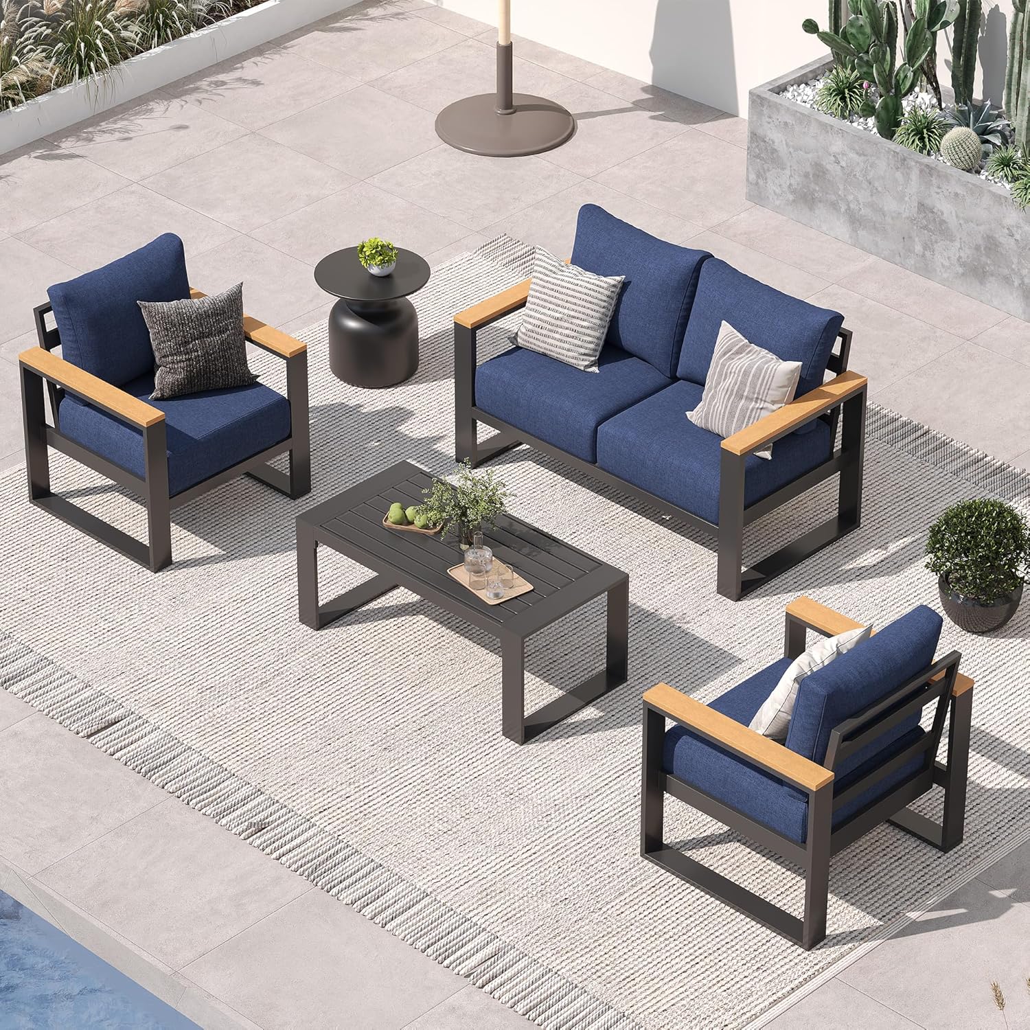 AURA OUTDOOR SAS001-BU Patio-Conversation-Sets - View #8