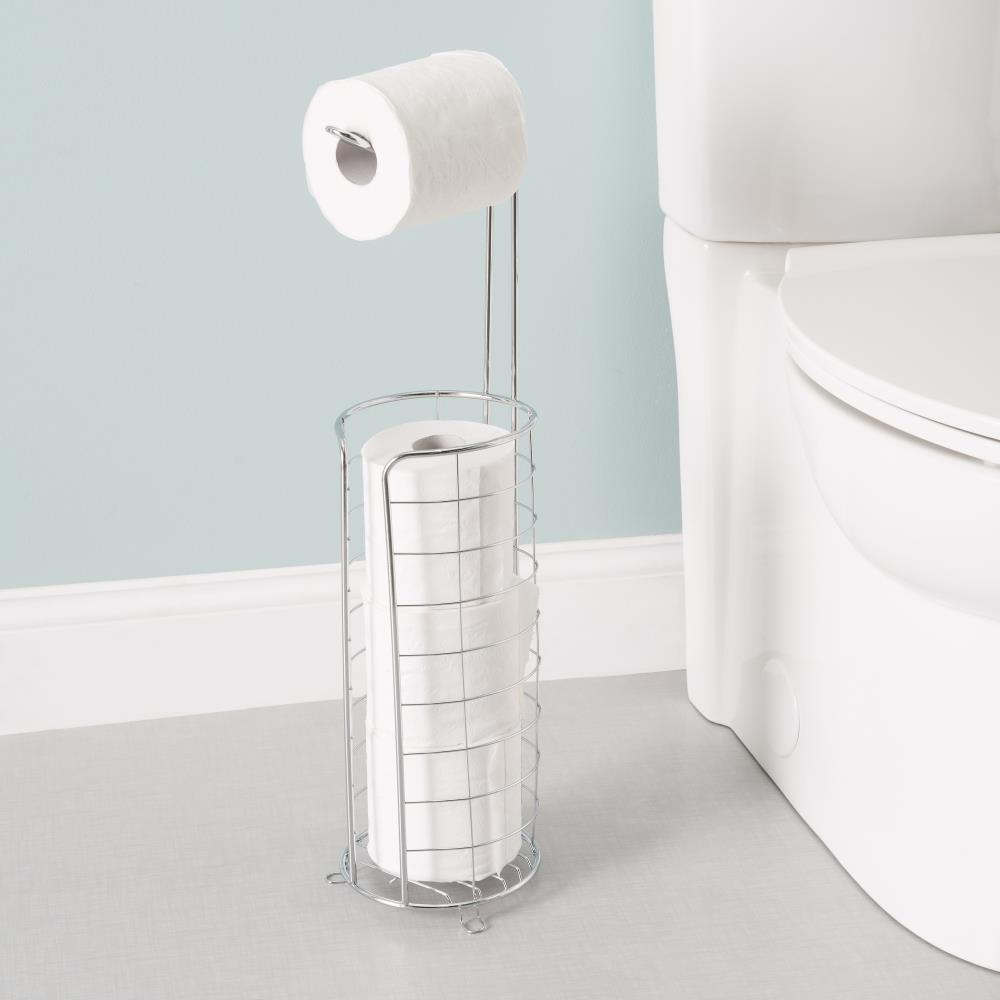 Elle Decor D'orsay Satin Gold Freestanding Basket Toilet Paper Holder with  Storage in the Toilet Paper Holders department at