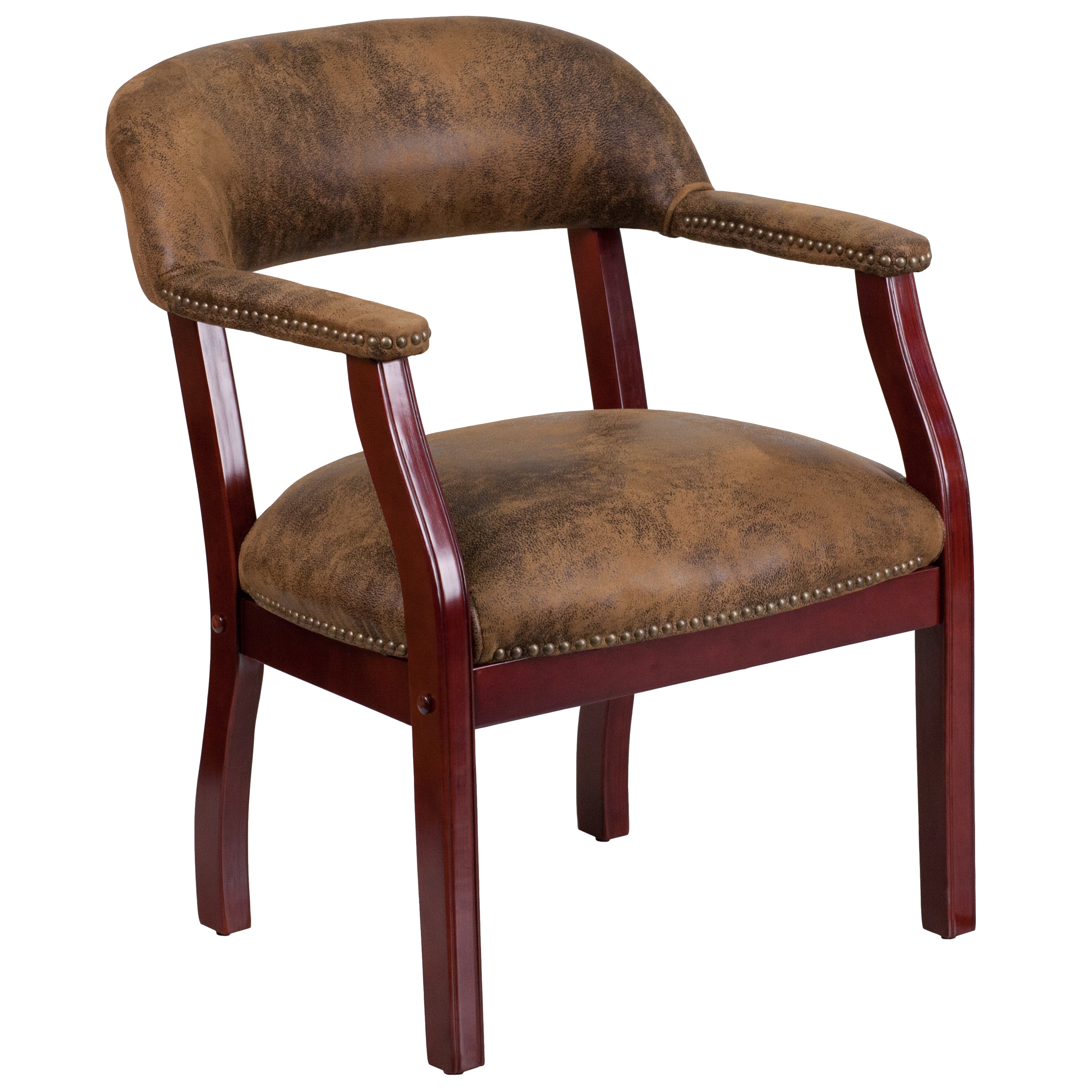 Flash Furniture 847254007887 Midcentury Bomber Jacket Brown Microfiber Microfiber Accent Chair