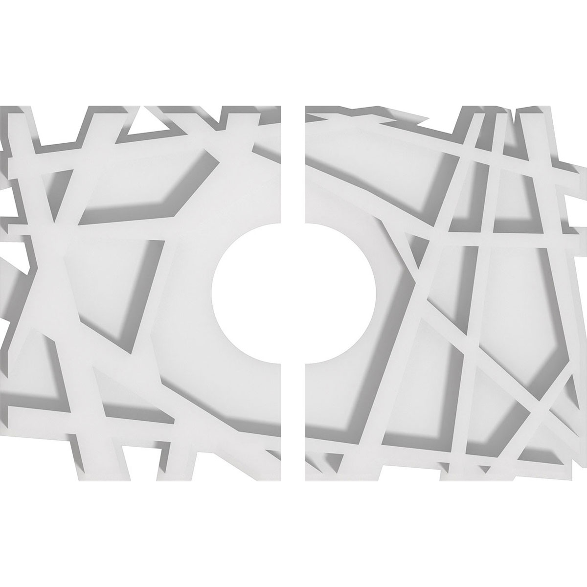 Ekena Millwork CMP12X8NO2-03000 Novo 12-in W x 8-in L Contemporary White PVC Split Ceiling Medallion
