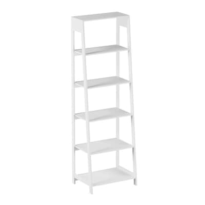 Hastings Home Book Case White Wood 5, 12 Wide Bookcase White