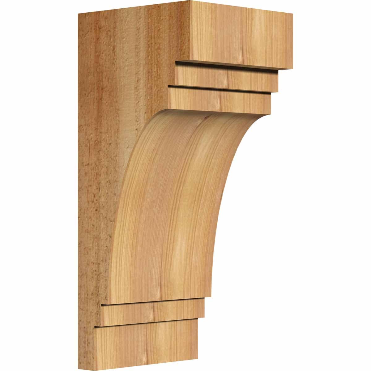 Ekena Millwork COR06X06X14PEC00RWR 6-in x 6-in x 14-in Pescadero Unfinished Western red cedar Wood Paintable/Stainable Corbel