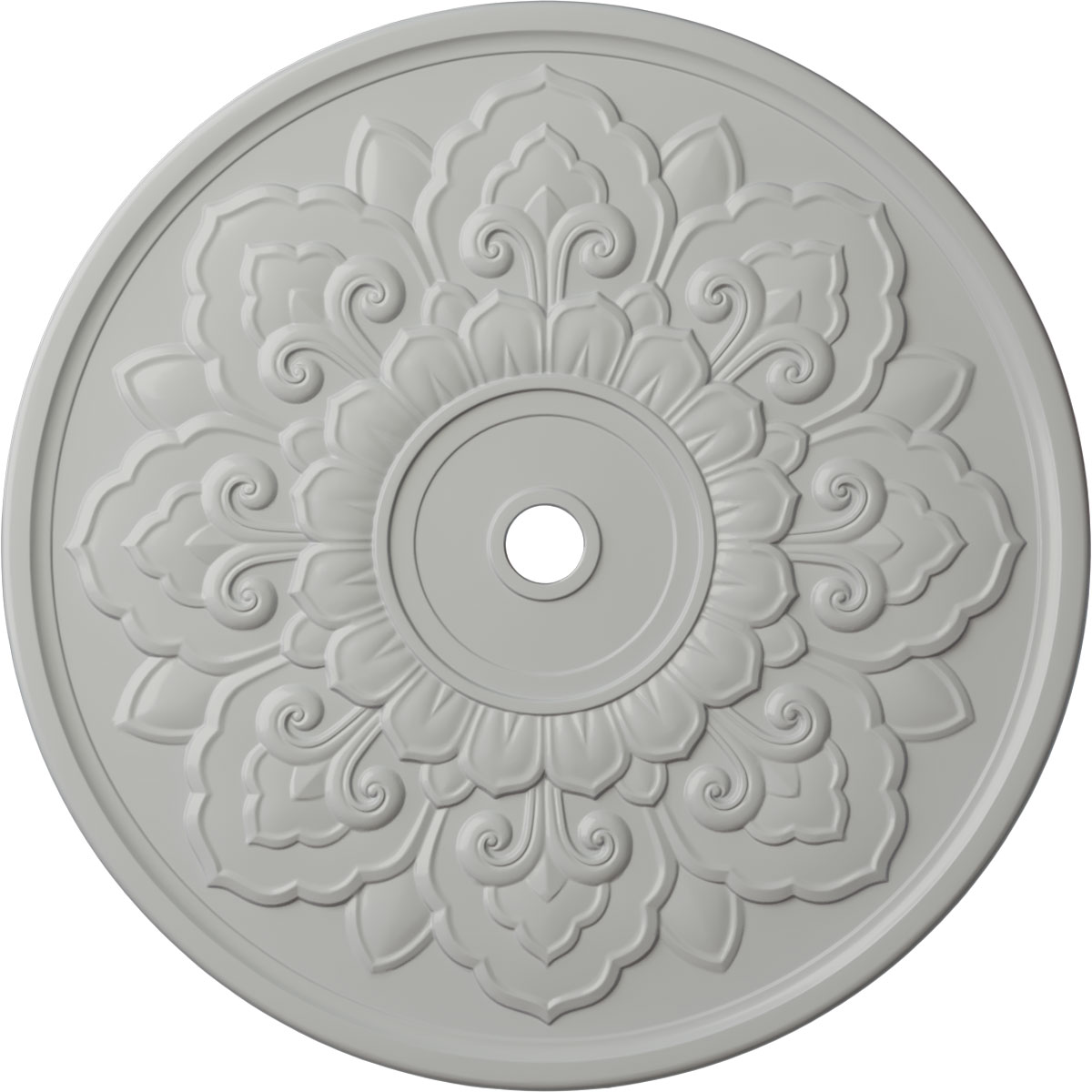 Ekena Millwork CM50LOFRF Lorry 51-in W x 51-in L Painted Frost Polyurethane Split Ceiling Medallion