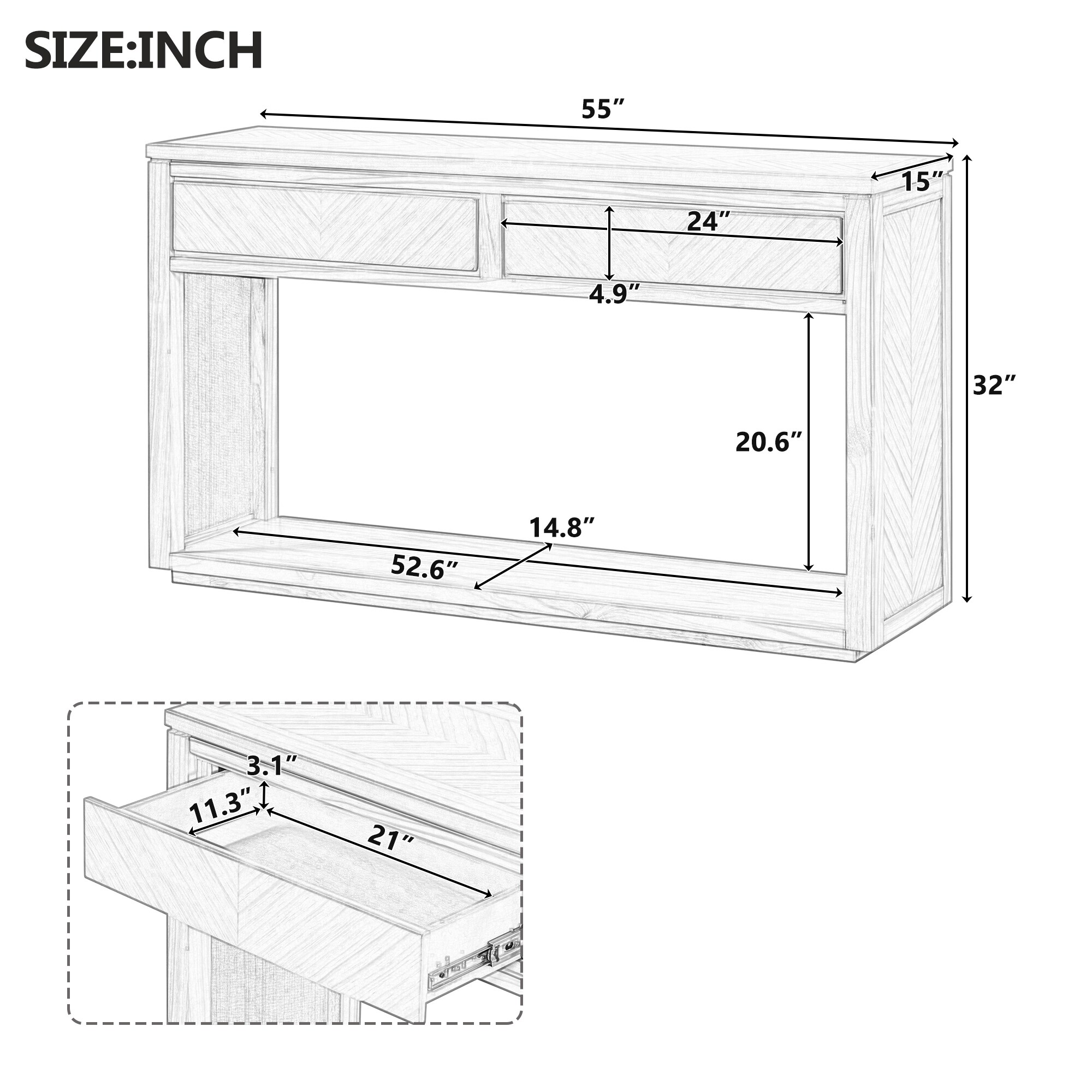 SINOFURN SYA330199BN Console-Sofa-Tables - View #17