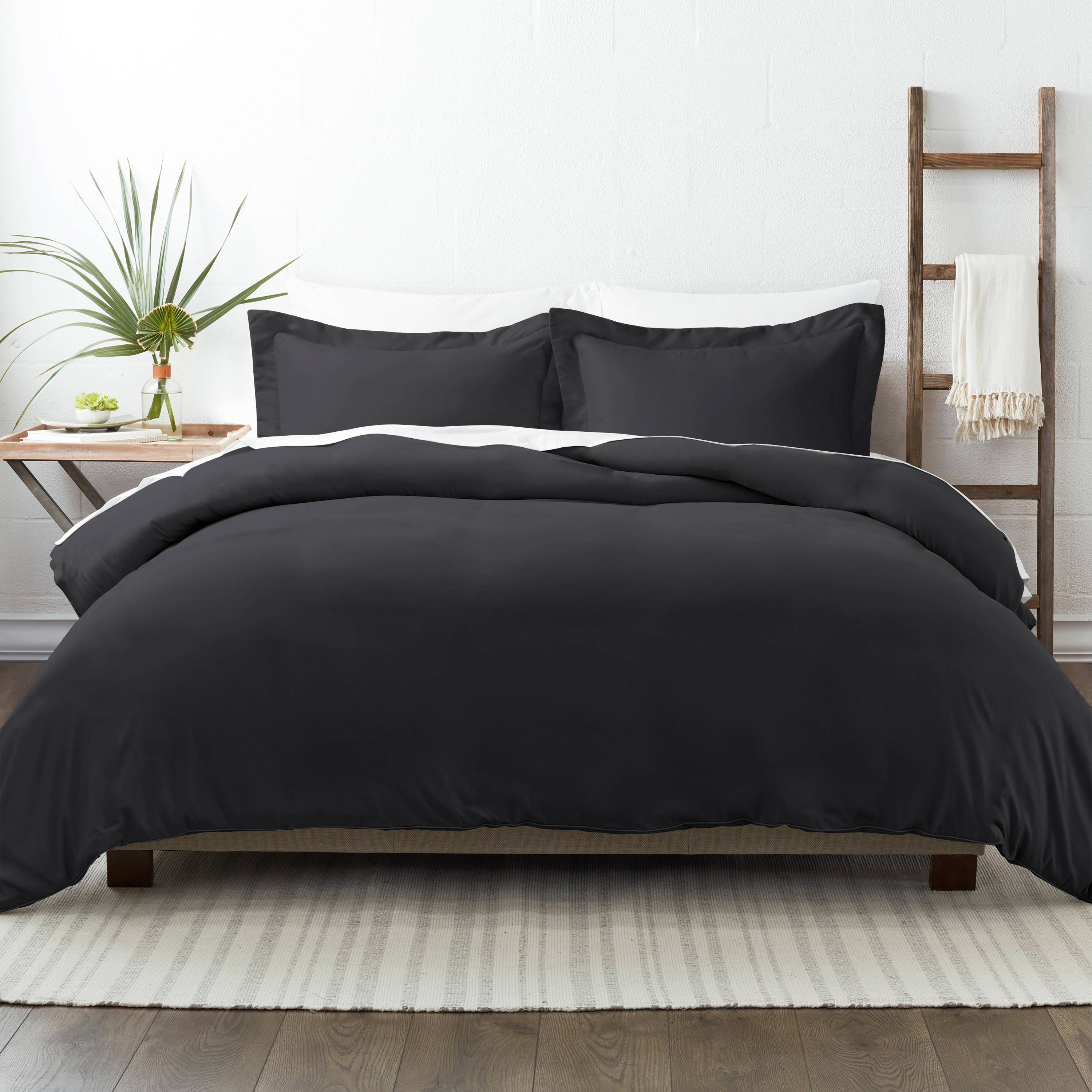 Ienjoy Home Home 3-Piece Black Full/Queen Duvet Cover Set in the Bedding  Sets department at
