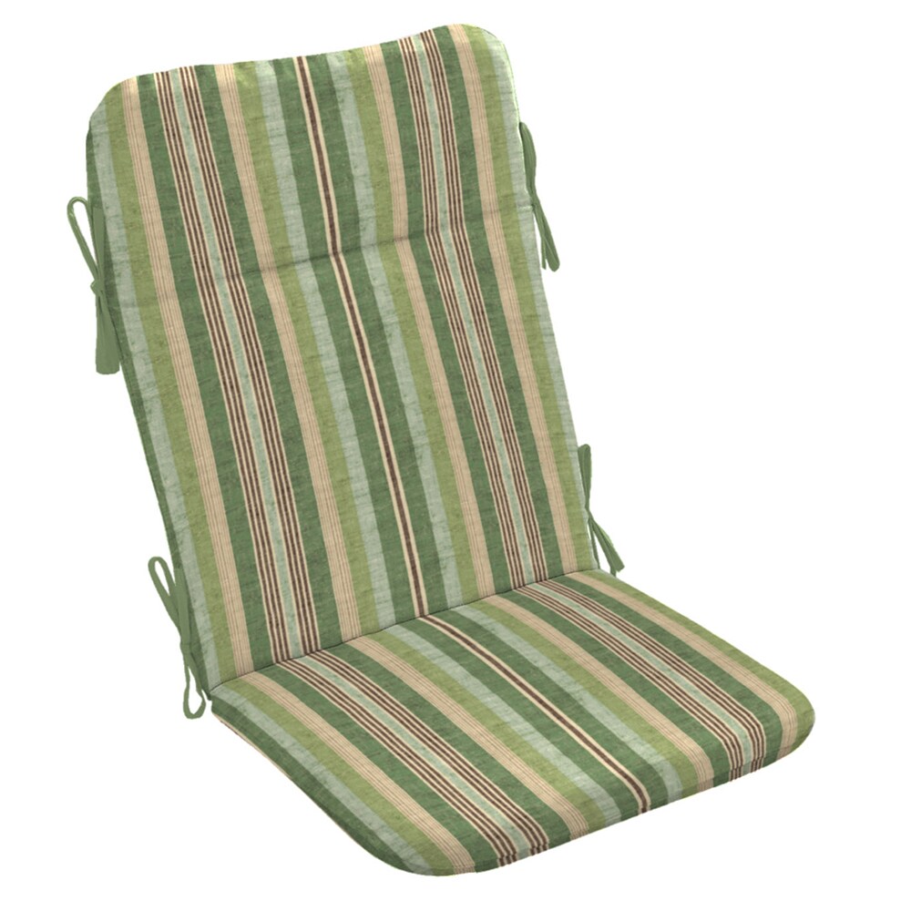 Allen Roth 20 In X 21 In Stripe Green Standard Patio Chair Cushion At 8102