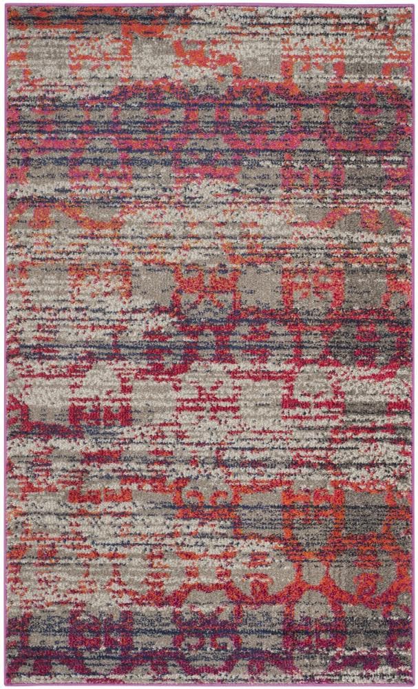 Safavieh MNC217G-4 Monaco Ombre 4 x 6 (ft) Loomed Polypropylene Gray/Multi Rectangular Indoor Distressed/Overdyed Area rug