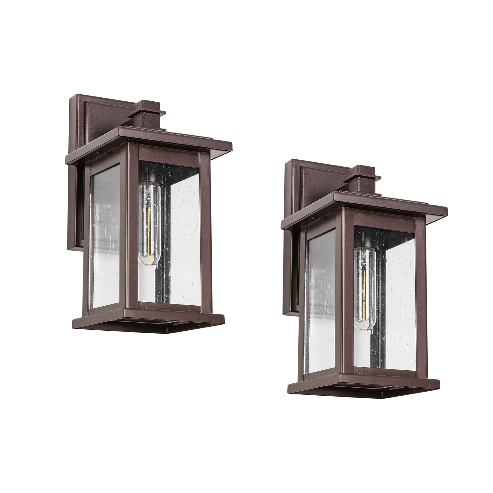 Flynama CT-Q-A40010 Outdoor Wall Lights 2 -Pack 2 -Light 12-in H Oil-rubbed Bronze Hardwired Outdoor Wall Light