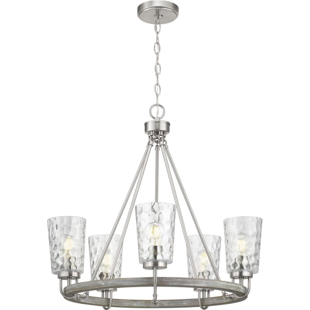 Progress Lighting Tiana 5-Light Driftwood and Brushed Nickel