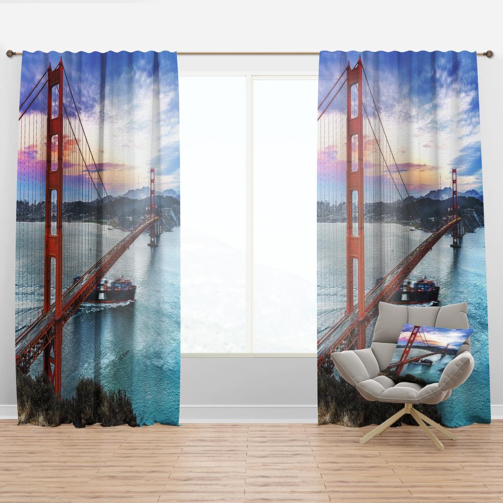 Designart CTN10037-52-84 84-Inches Blue Room darkening Thermal lined Rod pocket Single curtain panel
