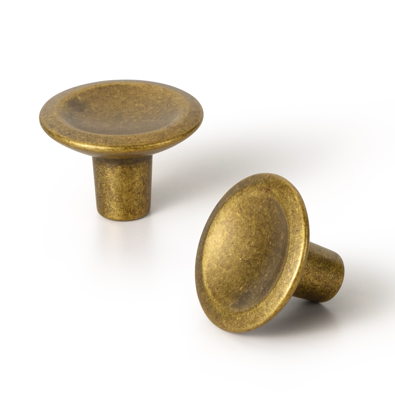 Miaokesen 9607GT-DK 1-3/8-in Antique Brass Mushroom Classic Cabinet Knob 6 -Pack