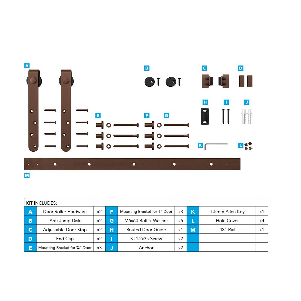 Architectural Products by Outwater 3P5.7.00052 Barn-Door-Roller-Kits - View #2