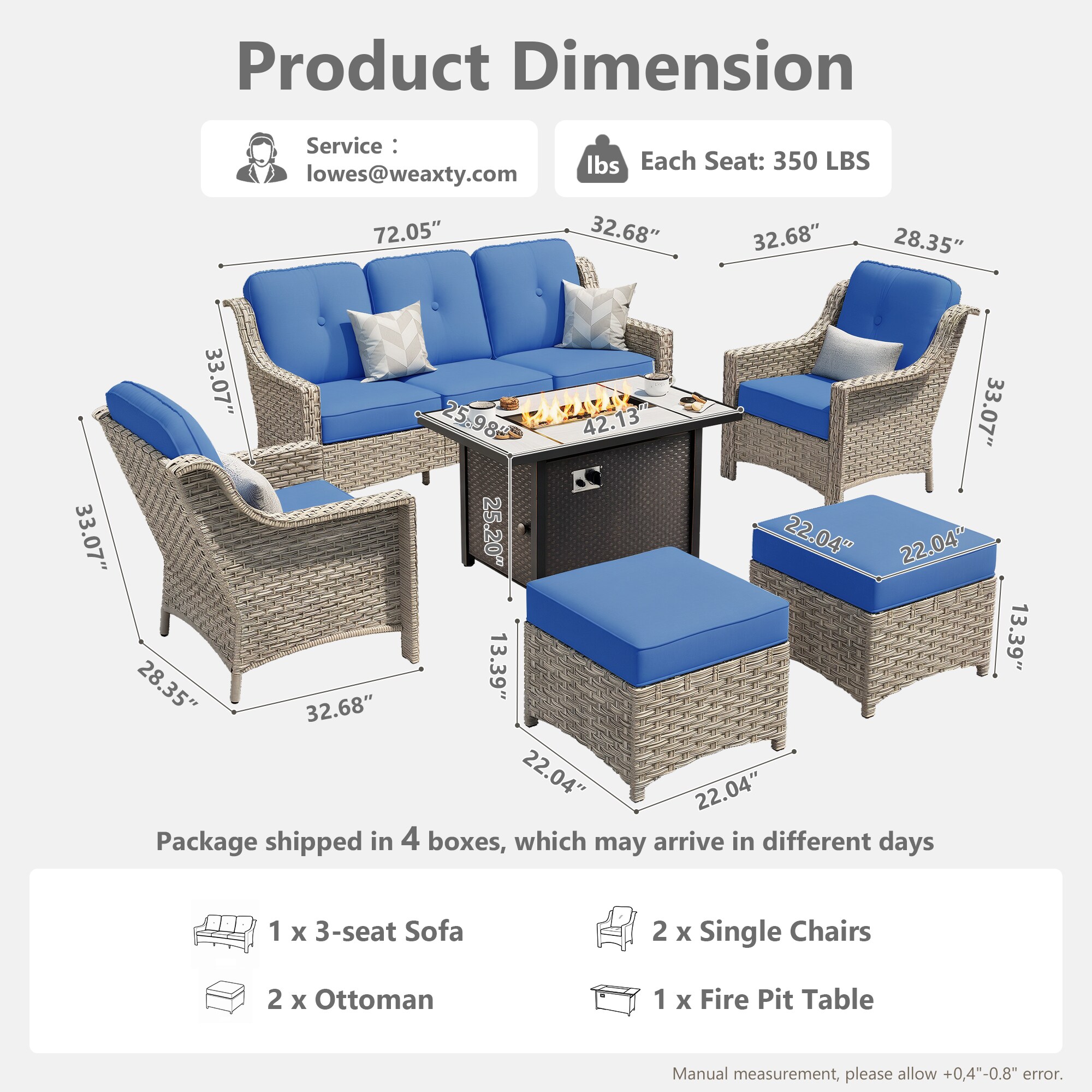 weaxty HMBCFP03-BPAD506 Patio-Conversation-Sets - View #6