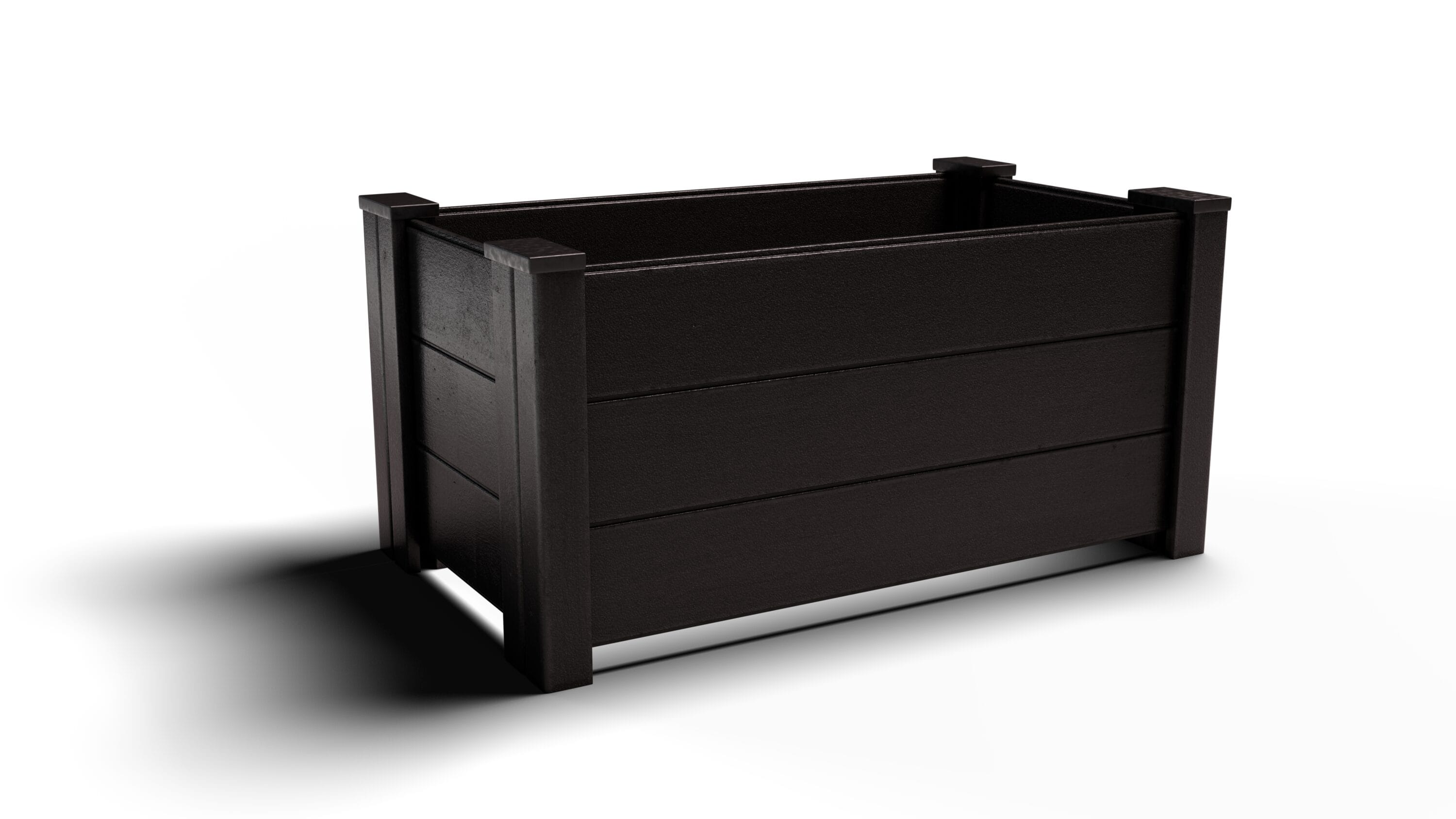Natures Composites 100131RV42200 Rectangle 17.0-in W x 21.125-in H x 17-in D Black Mixed/Composite Indoor/Outdoor Planter