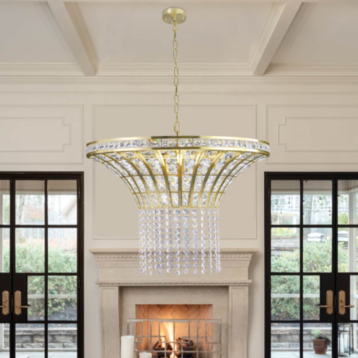 FAVSH 8 Light 23.6inch Wide Crystal Waterfall Chandelier