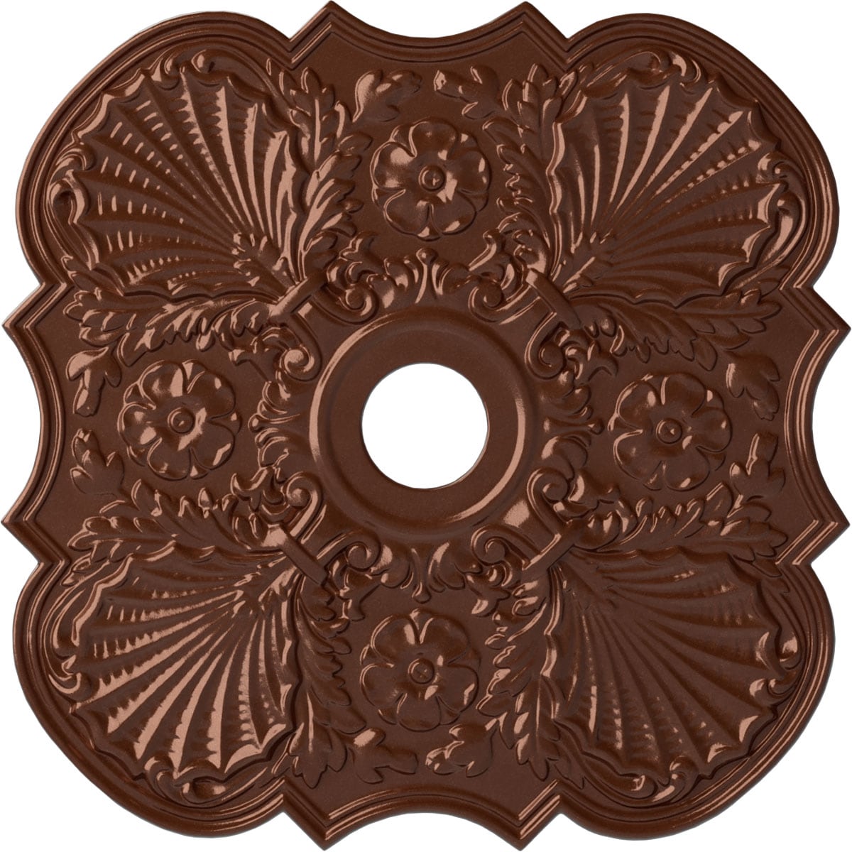 Ekena Millwork CM29FWCPS Flower 29-in W x 29-in L Painted Copper Penny Polyurethane Whole Ceiling Medallion
