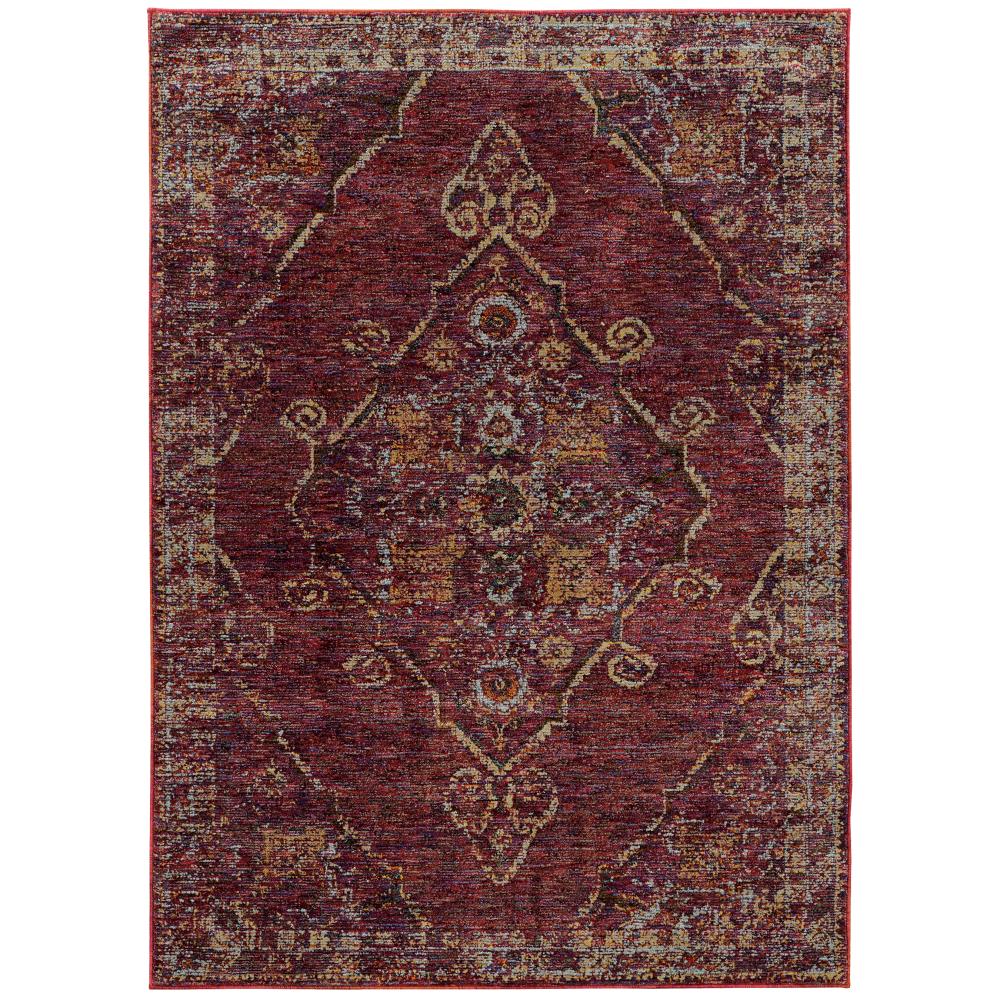 Archer Lane 713ANR5E6L Sheffield 7 X 10 (ft) Red Indoor Geometric Area Rug