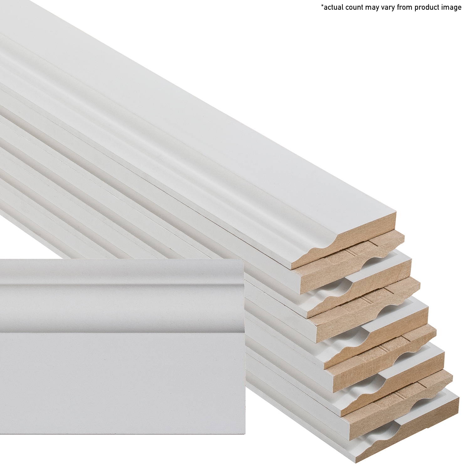 RELIABILT L043683512FBDL 15/32-in x 3-1/4-in x 12-ft Colonial Primed MDF 3683 Baseboard 10 -Pack