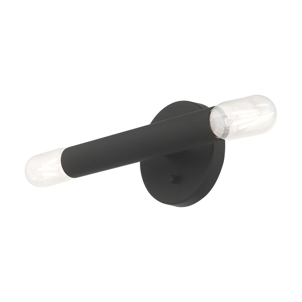 Copenhagen Dual-Light Black Steel ADA Wall Sconce