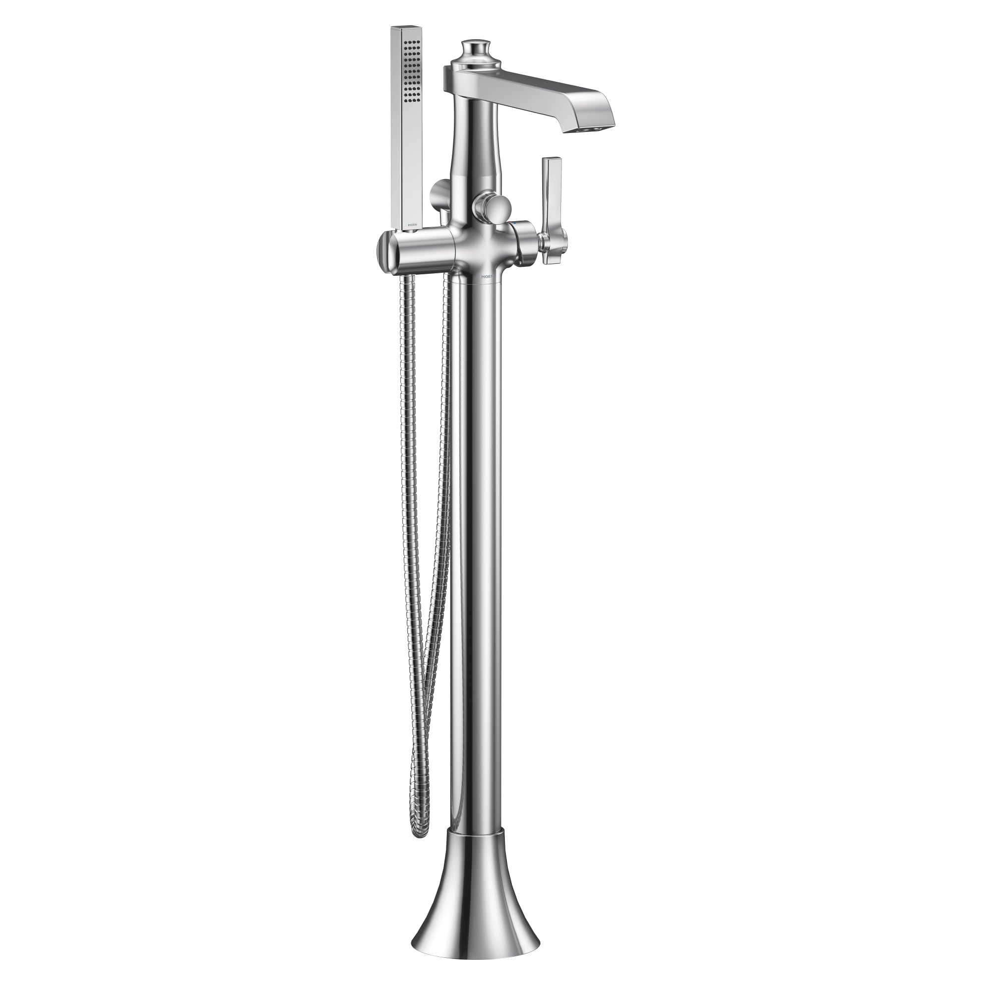 Moen S931 Flara Chrome 1-handle Freestanding Low-arc Bathtub Faucet with Hand Shower