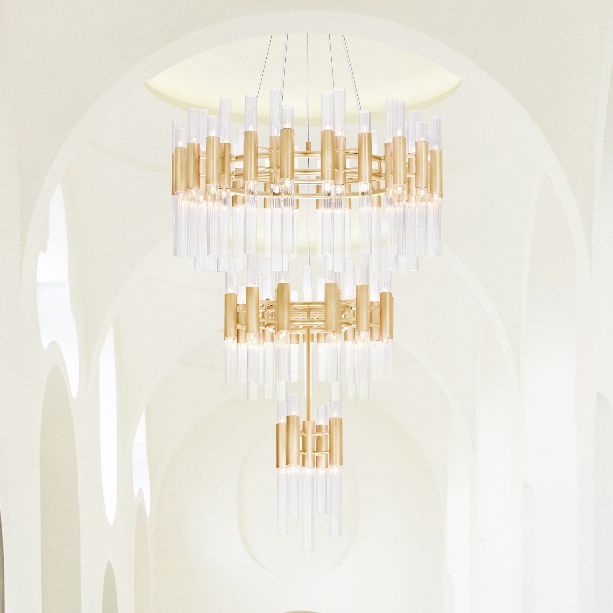 CWI Lighting 1120P32-123-602 Orgue 123 -Light Multiple finishes Gold Modern/contemporary For Use in Bathrooms, Bedrooms, Dining Rooms, Foyers, Kitchens, Living Rooms Chandelier