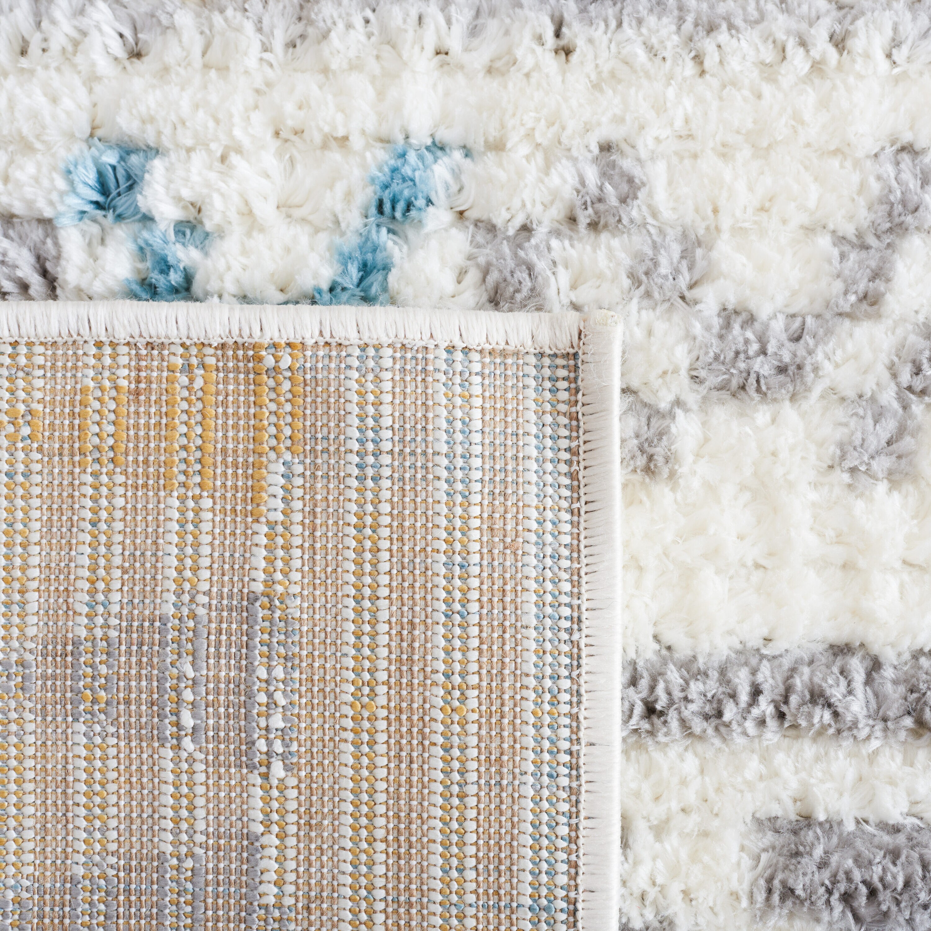 Marrakesh Ivory and Grey 8' x 10' Synthetic Area Rug