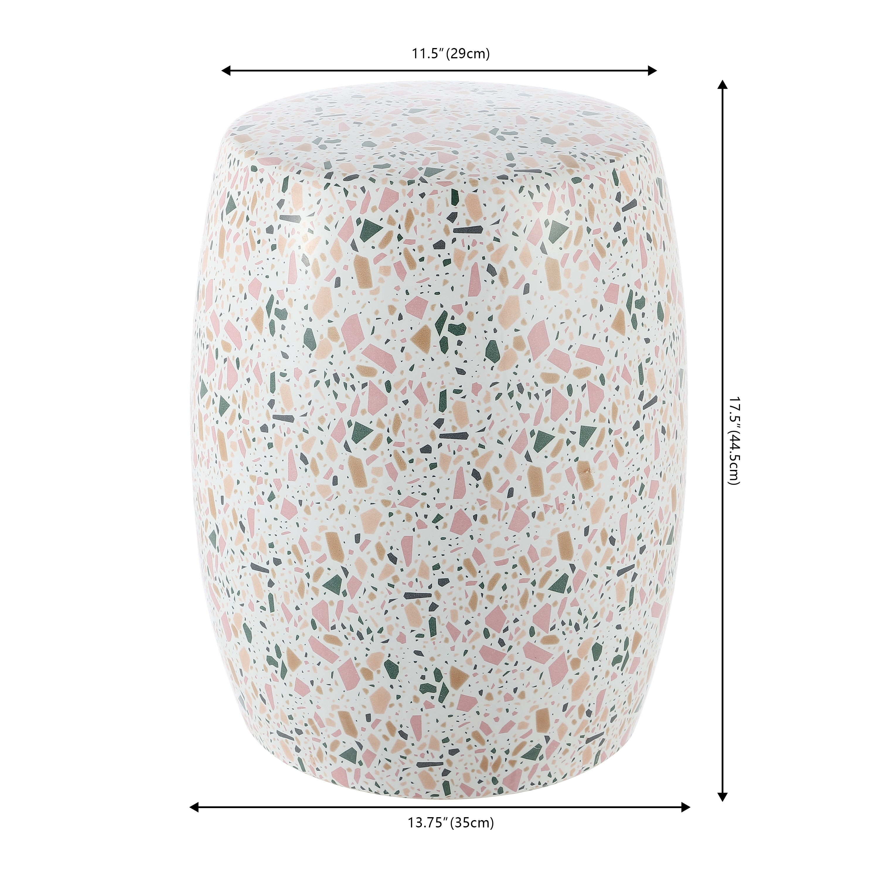 Chiara White Terrazzo Ceramic Garden Stool