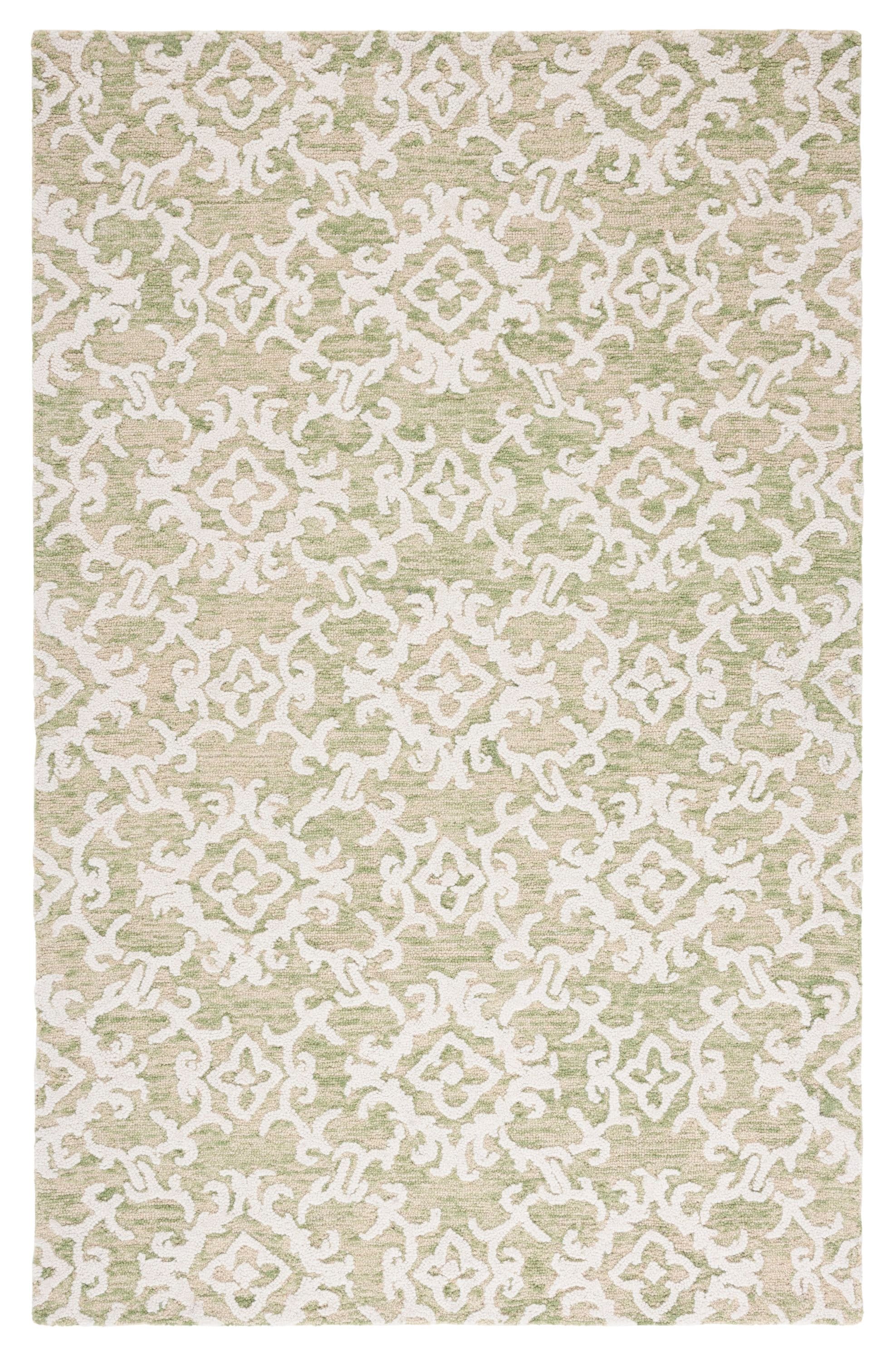 Safavieh BLM104W-9 Blossom Asma 9 x 12 (ft) Tufted Wool Light Green/Ivory Rectangular Indoor Abstract Bohemian/Eclectic Area rug