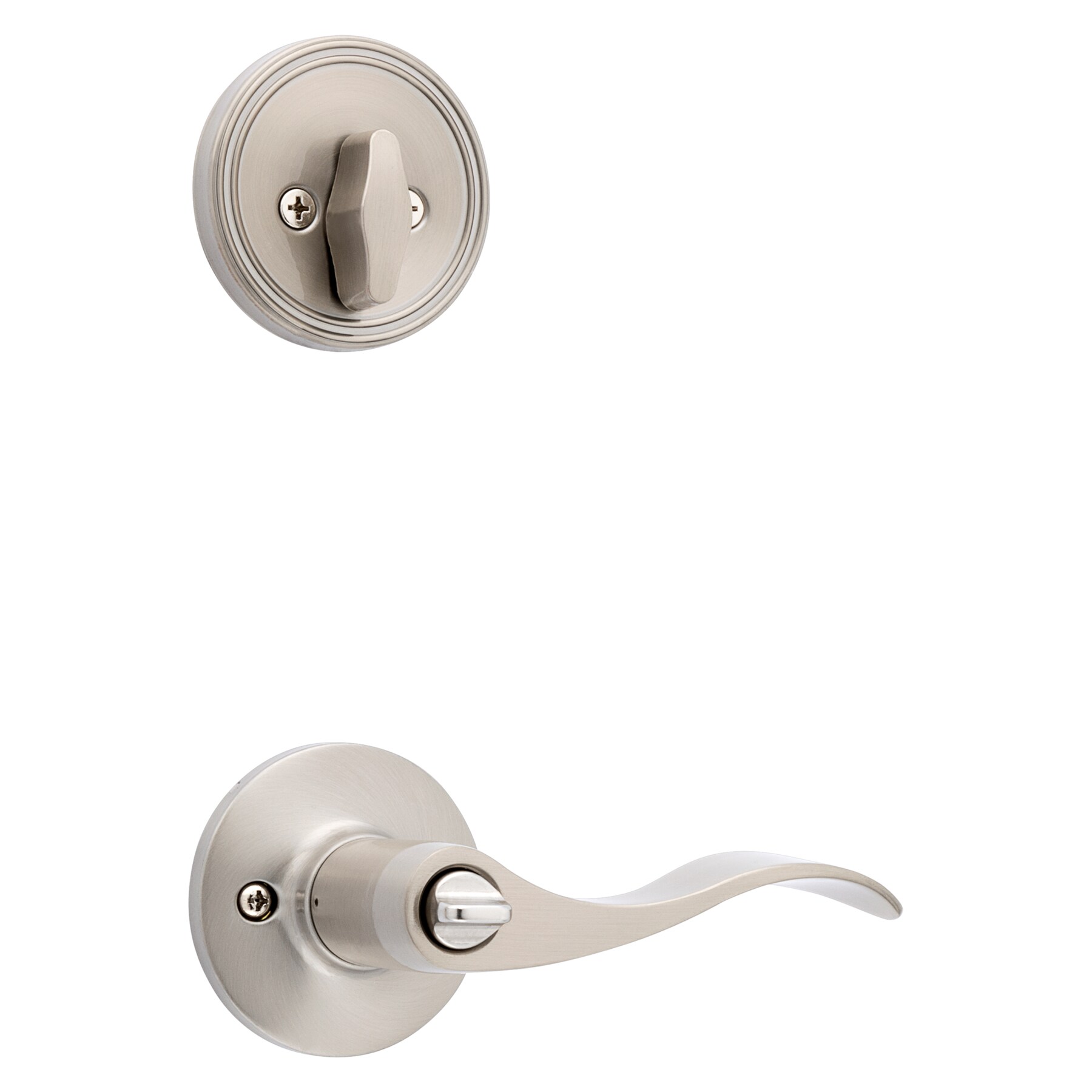 RELIABILT Olivia Satin Nickel Interior Bed/Bath Privacy Door Handle