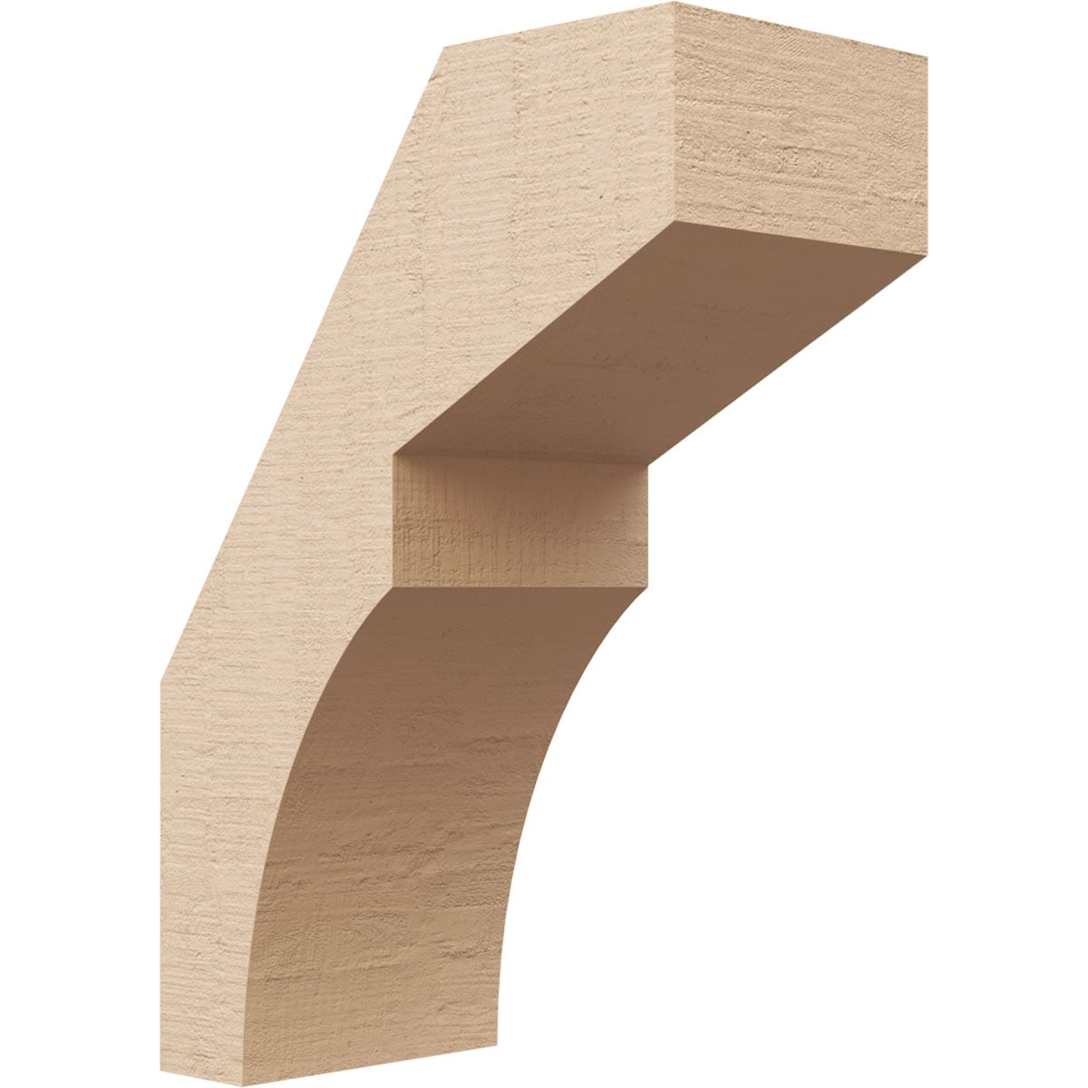 Ekena Millwork BRCUR05X10X14MONRCPR 5-in x 14-in x 10-in Primed Urethane Monterey Rough Cedar TimberThane Knee Brace