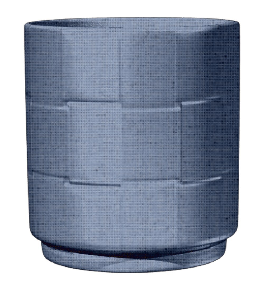 allen + roth Round 6-in W x 6-in L x 7.1-in H Blue Ceramic Indoor ...