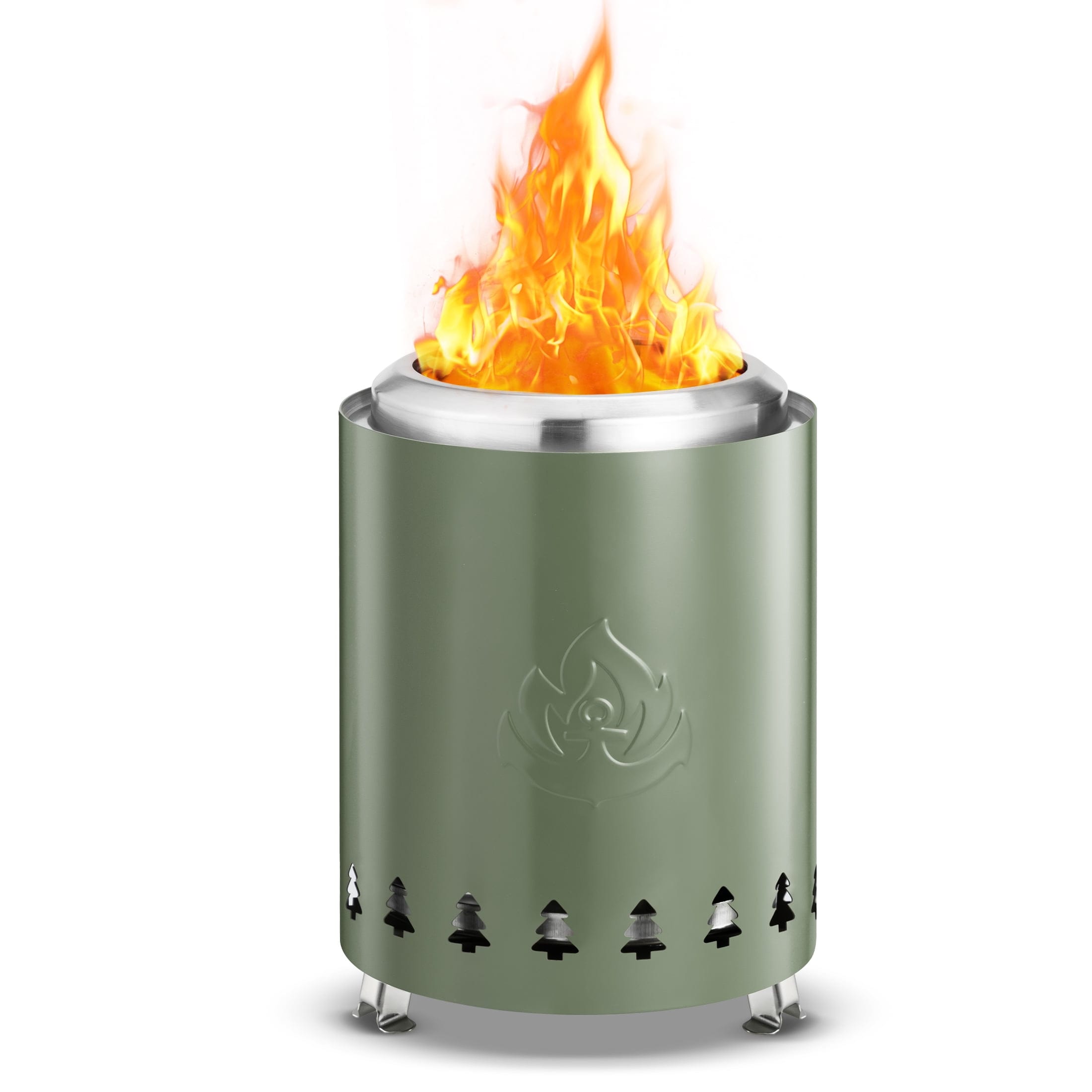 COWSAR LS3807GN 7.09-in W Green Stainless steel Wood-Burning Fire Pit
