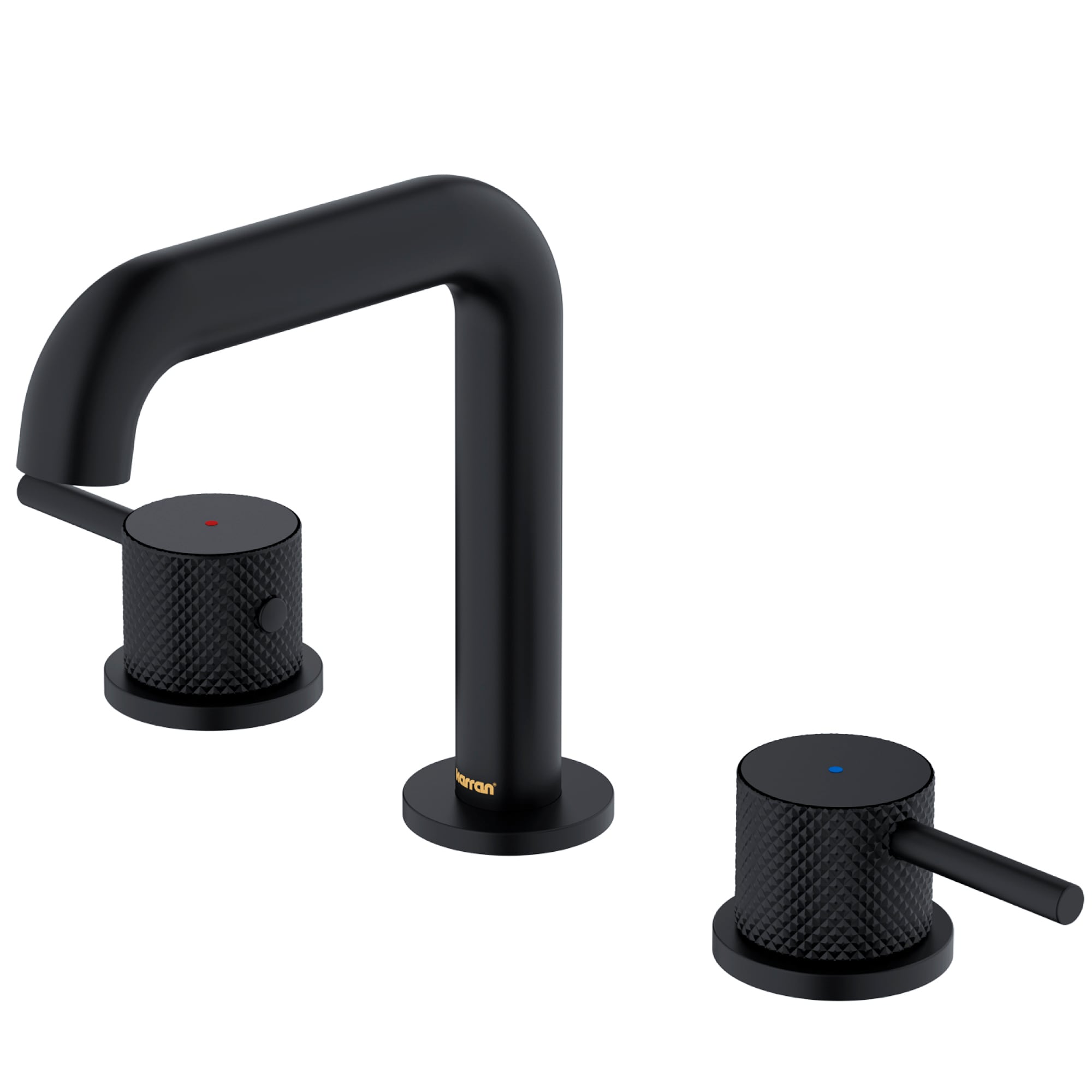 Karran KBF464MB Tryst Matte Black Widespread 2-handle WaterSense Low-arc Residential Handle Bathroom Sink Faucet with Drain