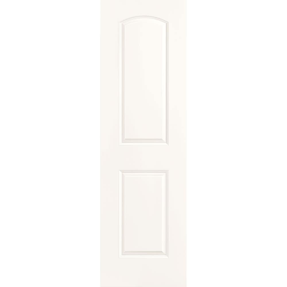 Masonite 1317685 Roman 24-in x 80-in Snowstorm 2-panel round top Smooth Solid core Prefinished Molded composite Slab Door