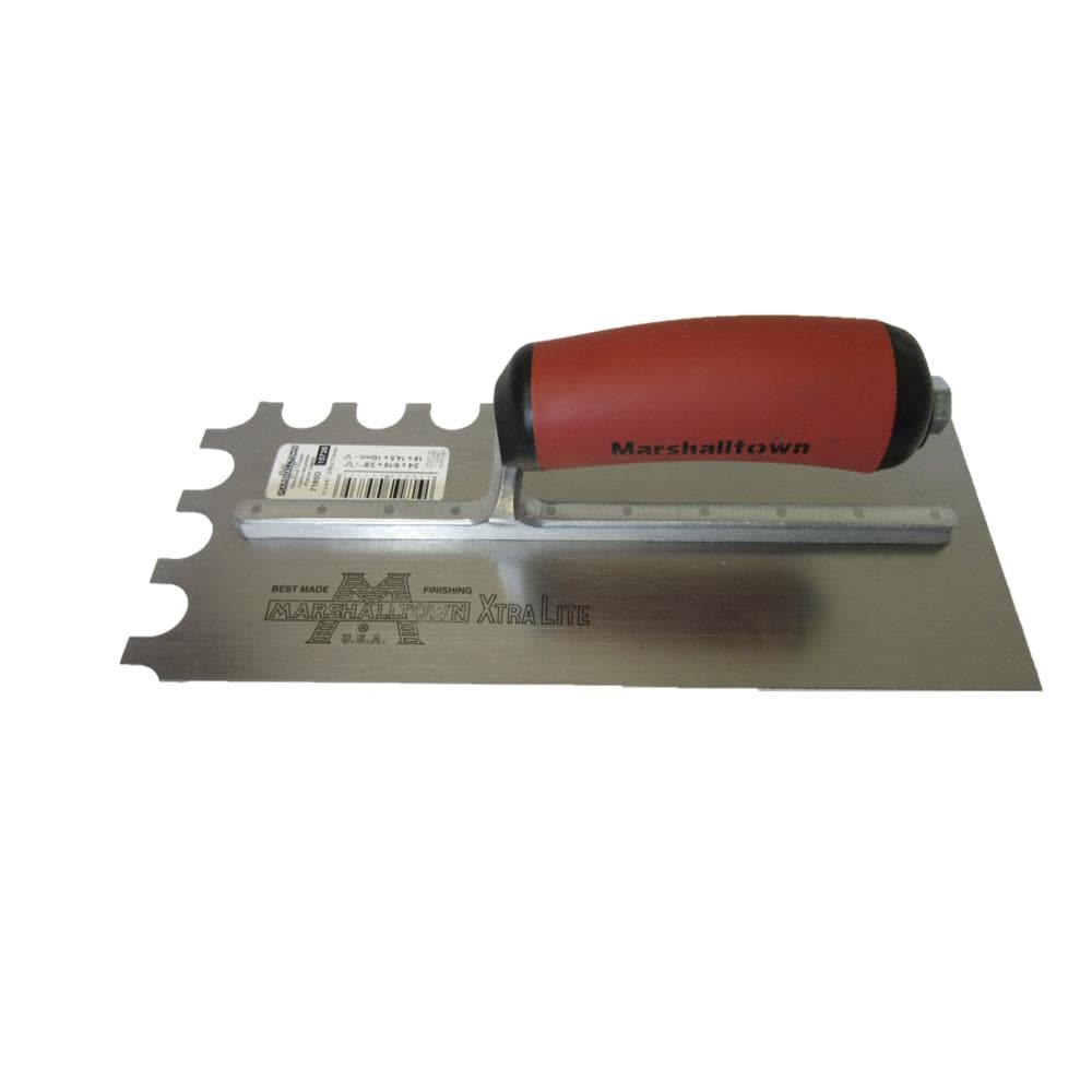 Marshalltown 719SD 9/16-in x 3/4-in x 3/8-in Ground Steel U-notch Ceramic Floor Trowel