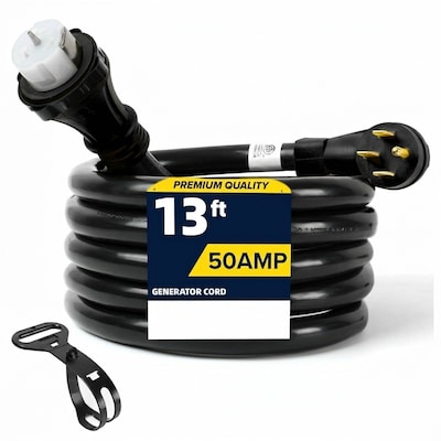Misopily 13FT 50 Amp Generator Extension Cord SS2 50R to 14 50P Heavy Duty Outdoor Power Cable for Transfer Switch or Inlet Box Short Setup