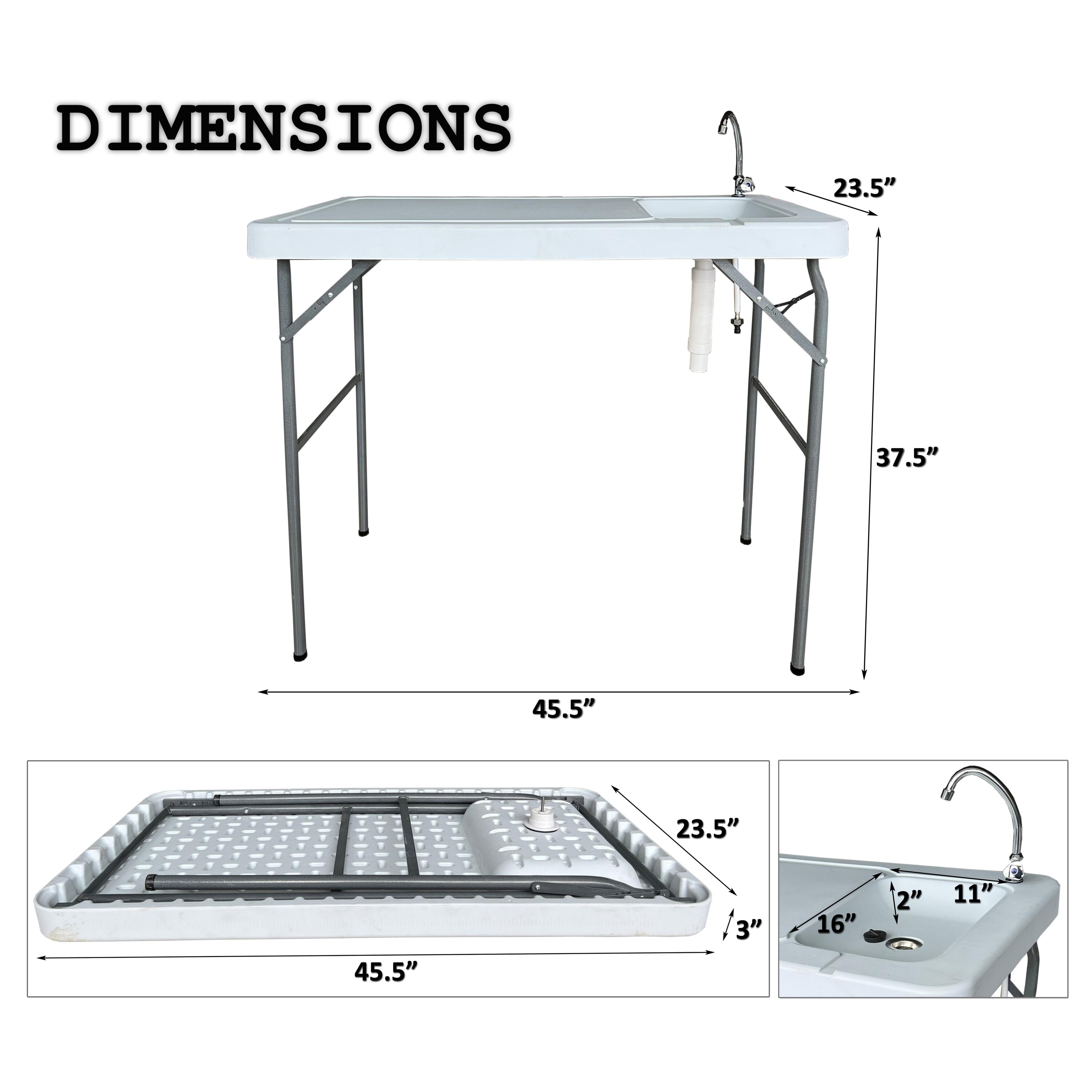 Outdoor Fish and Game Cutting Cleaning Table with Sink and Faucet