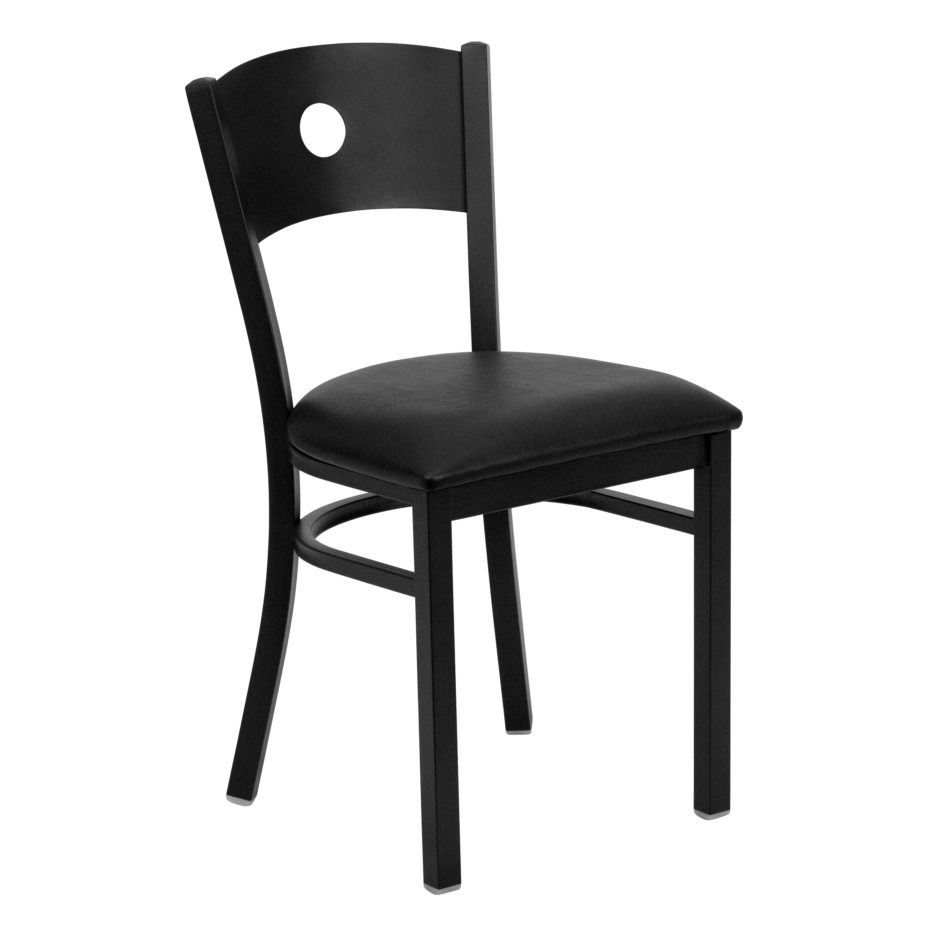 Flash Furniture 847254016230 Traditional Vinyl Upholstered Dining Side Chair (Metal Frame)