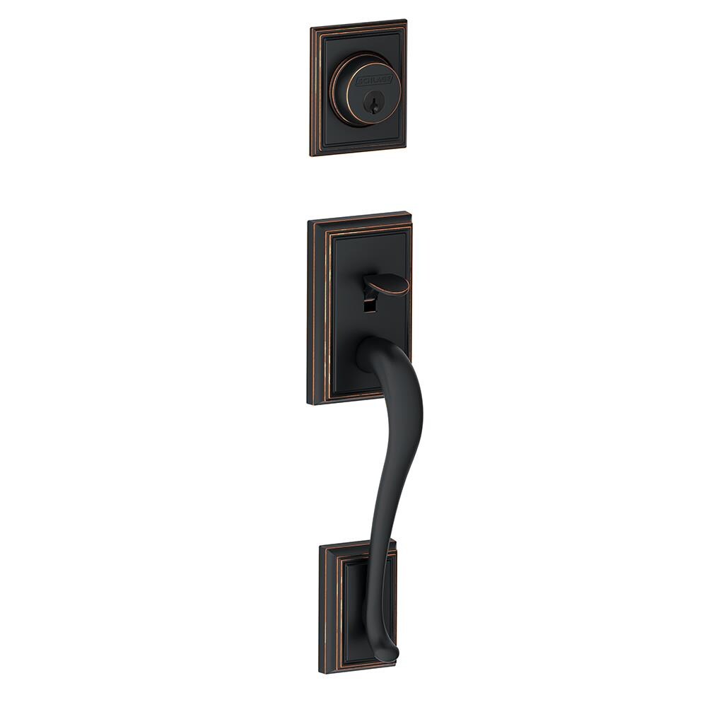 Schlage F Series Aged Bronze Single Deadbolt Entry Door Exterior Handle F58ADD716 Sansujyuku sansujyuku.com