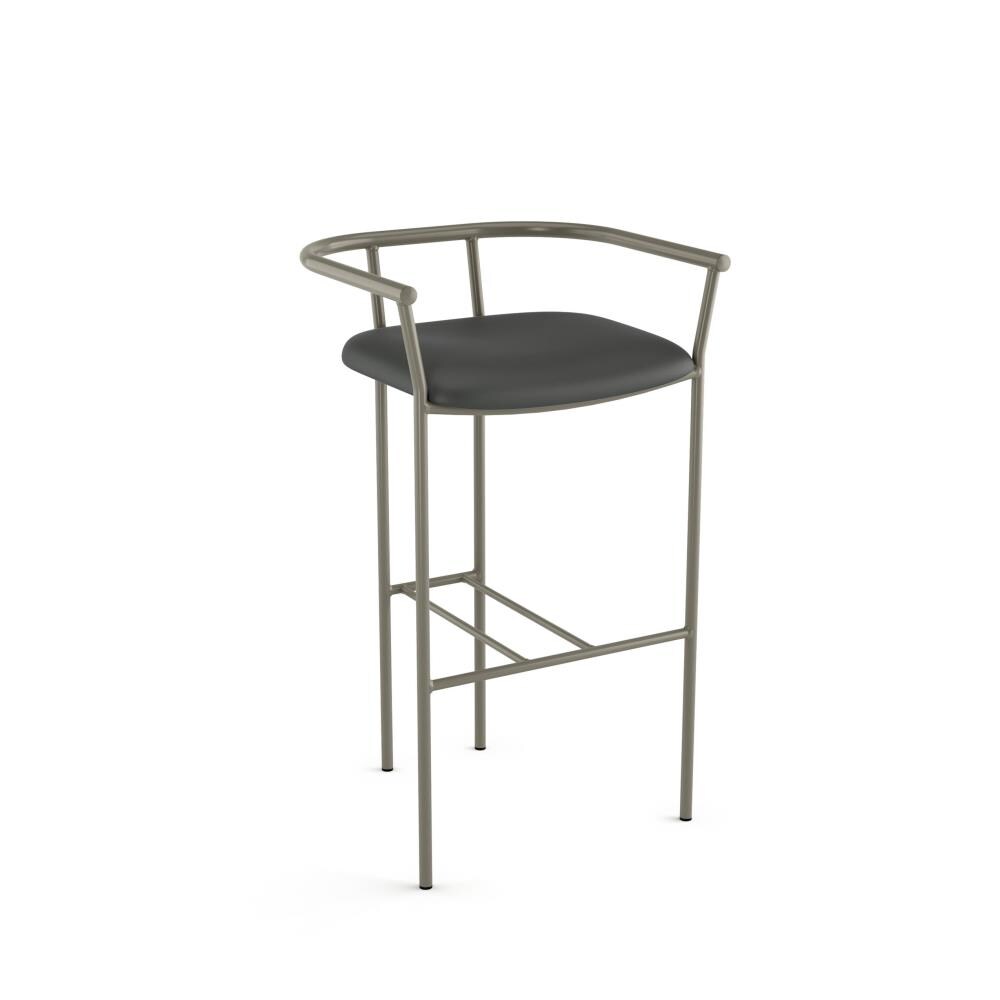 dark grey faux leather bar stools