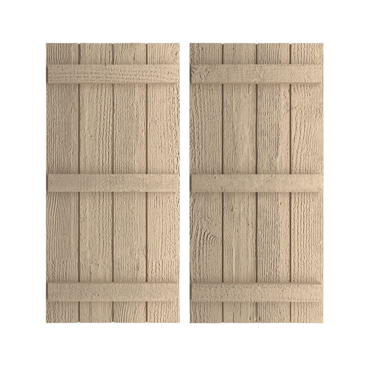 Ekena Millwork SHUBJS22X72RSPR 22-in W x 72-in H Rough Sawn Paintable/Stainable Board and batten Exterior Shutters ( 2 -Pack )