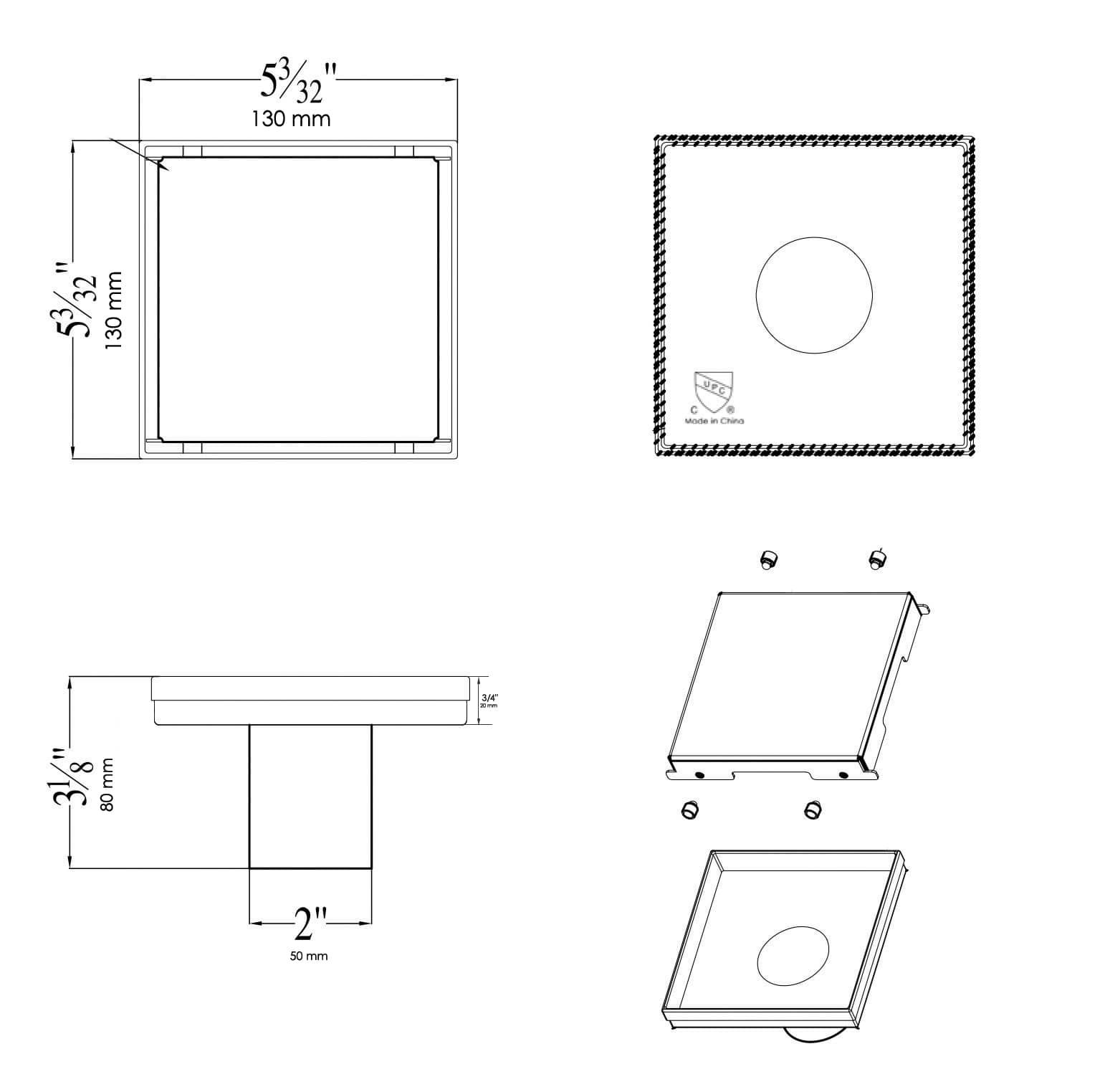 ALFI ABSD55B-BM Drains-Flanges - View #7