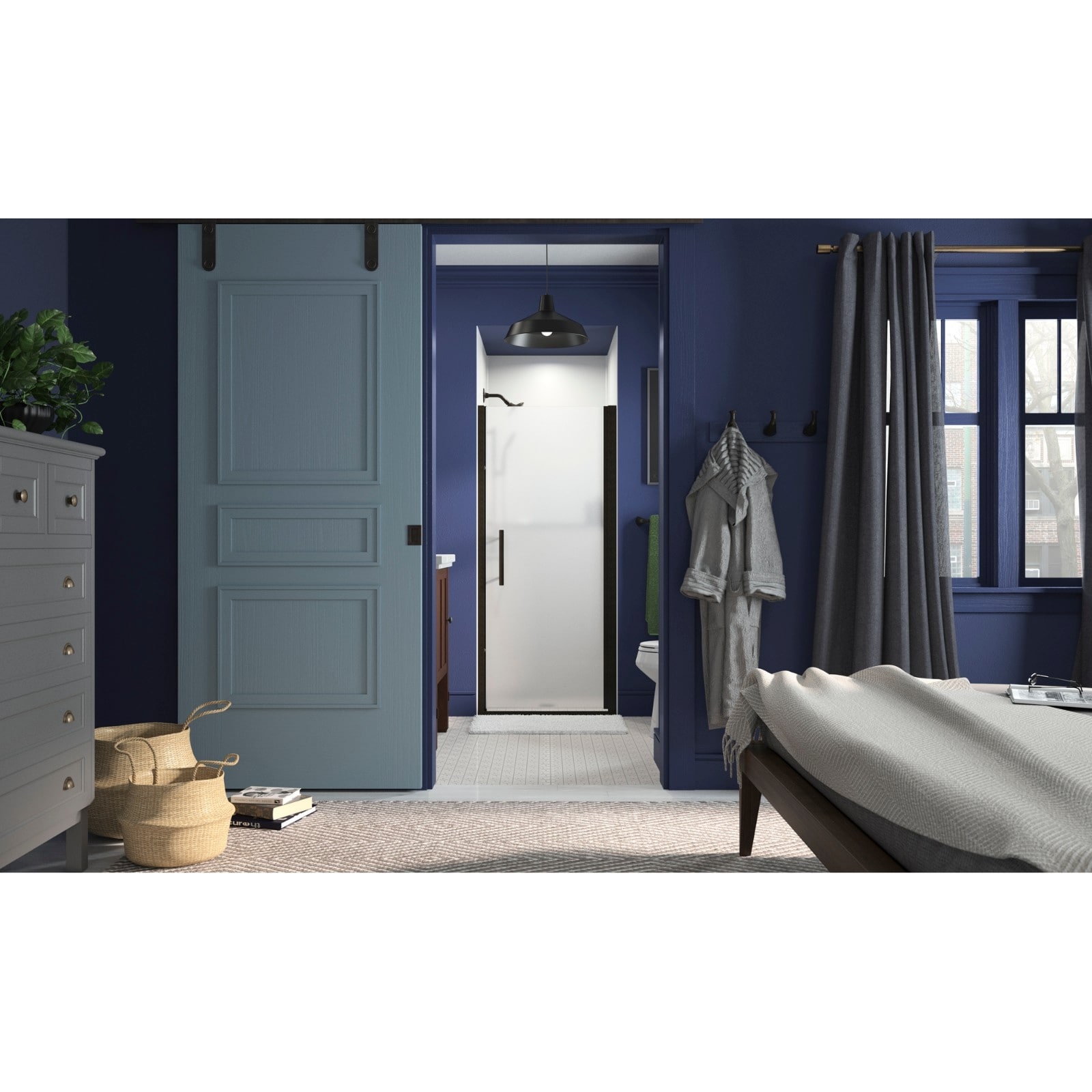 Sterling 5699-31ADR-G03 Finesse Peak Deep Bronze 30-in x 67-in Semi-frameless Pivot Shower Door