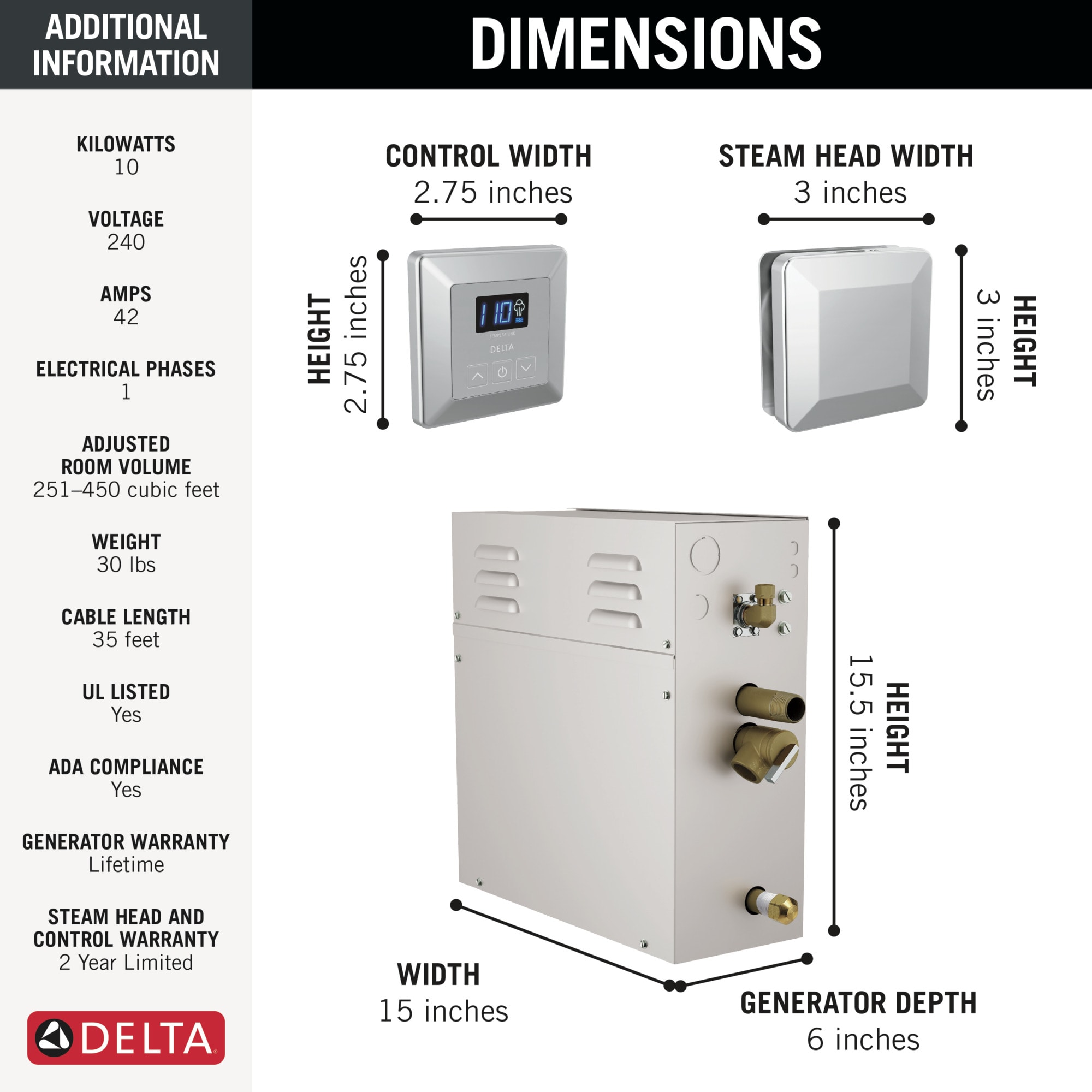 Delta 5P-EST10-PR Steam-Showers - View #8
